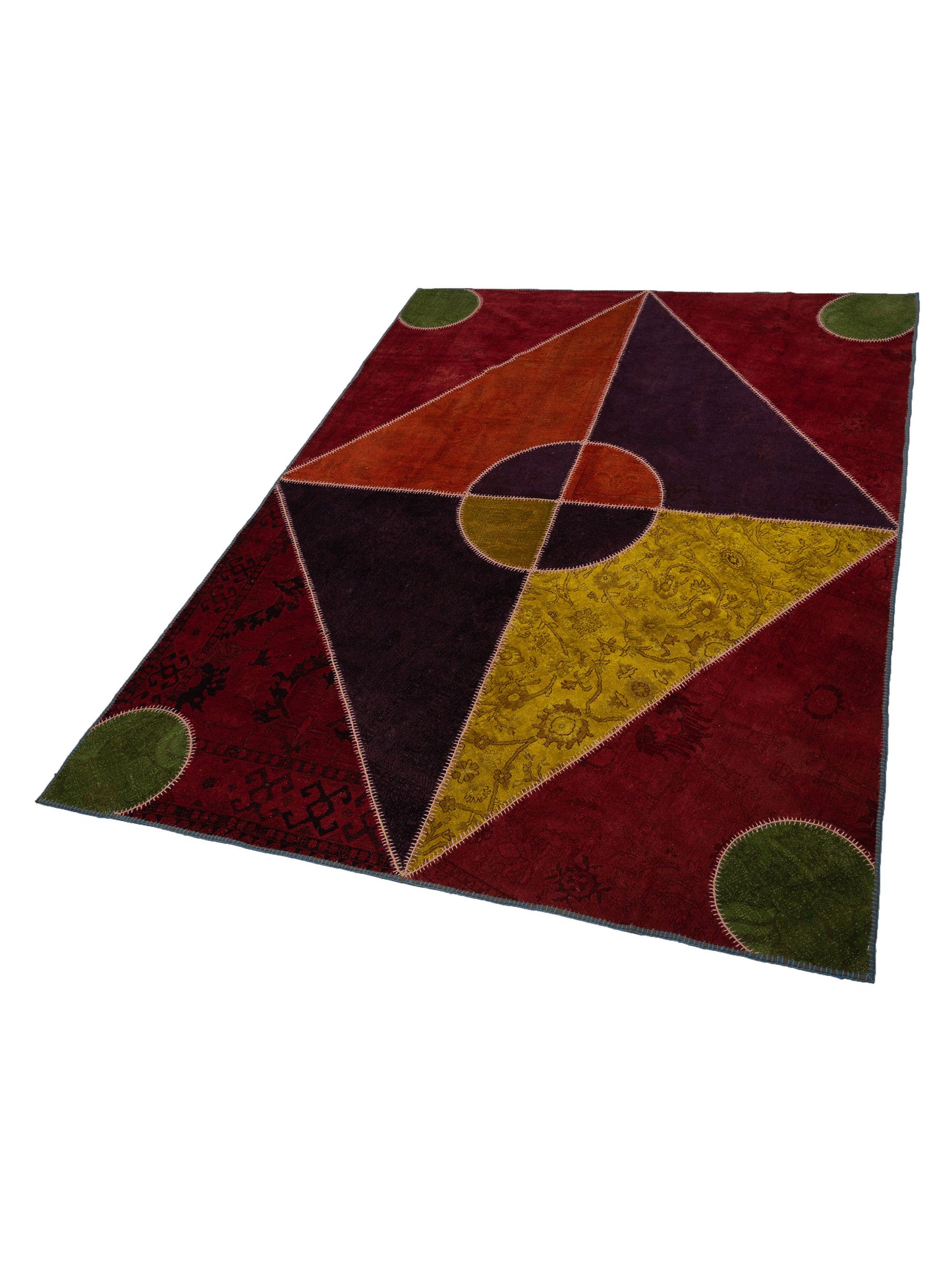 Patchwork Multi 9.10x13.3 Hand Knotted Rug