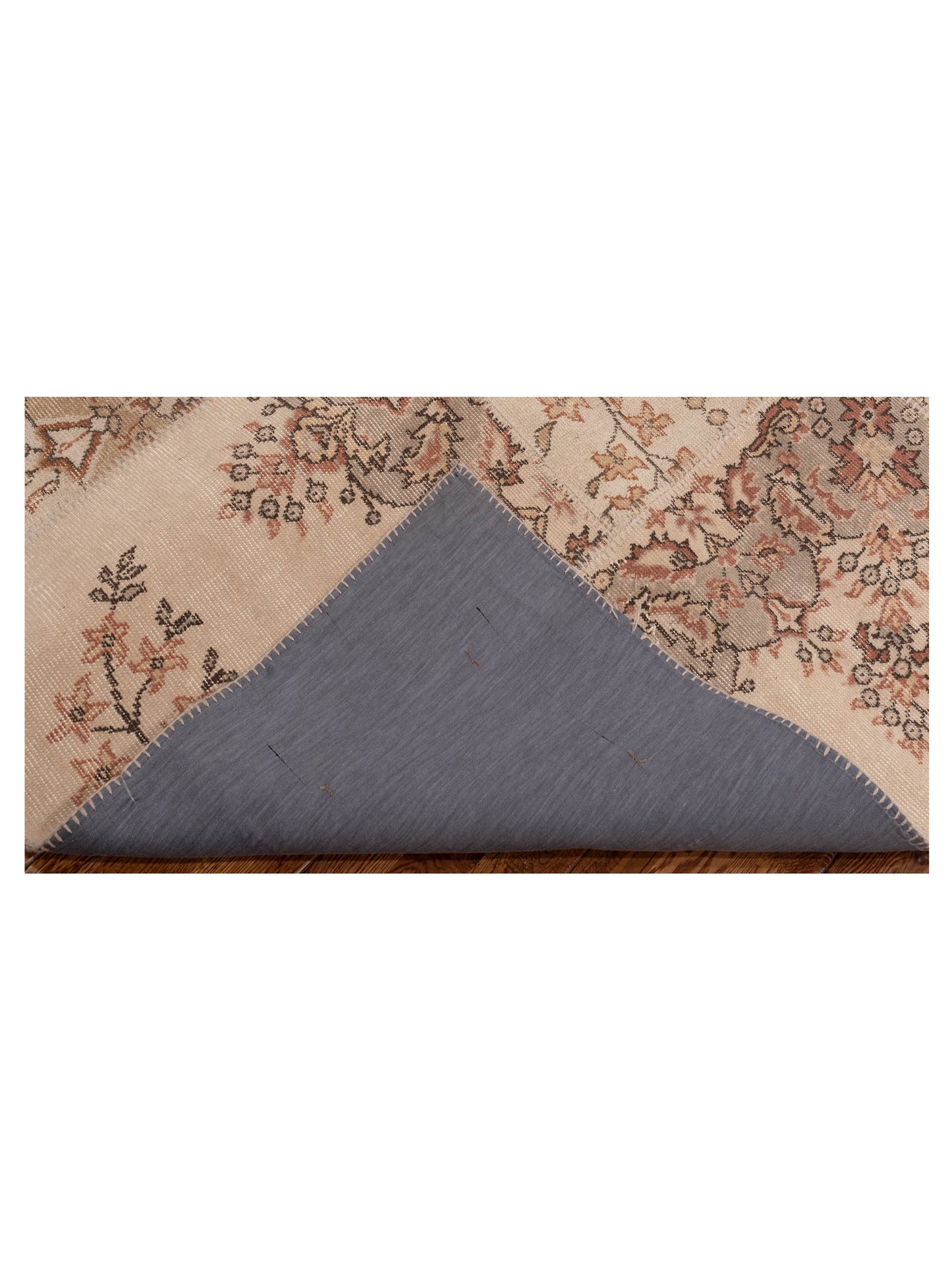 Patchwork Beige Brown 5.9x8.2 Hand Knotted Rug