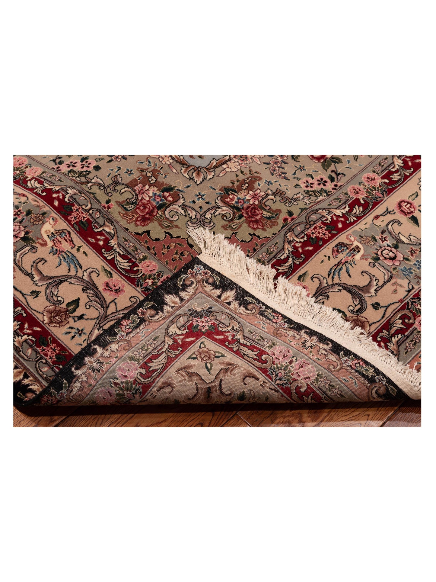 Silkara Black Beige 9x11.11 Hand Knotted Rug