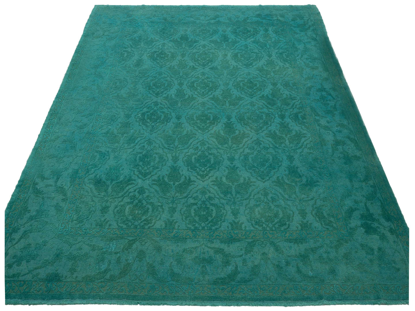 Rechromia Turquoise Turquoise 9.6x11.6 Hand Knotted Rug