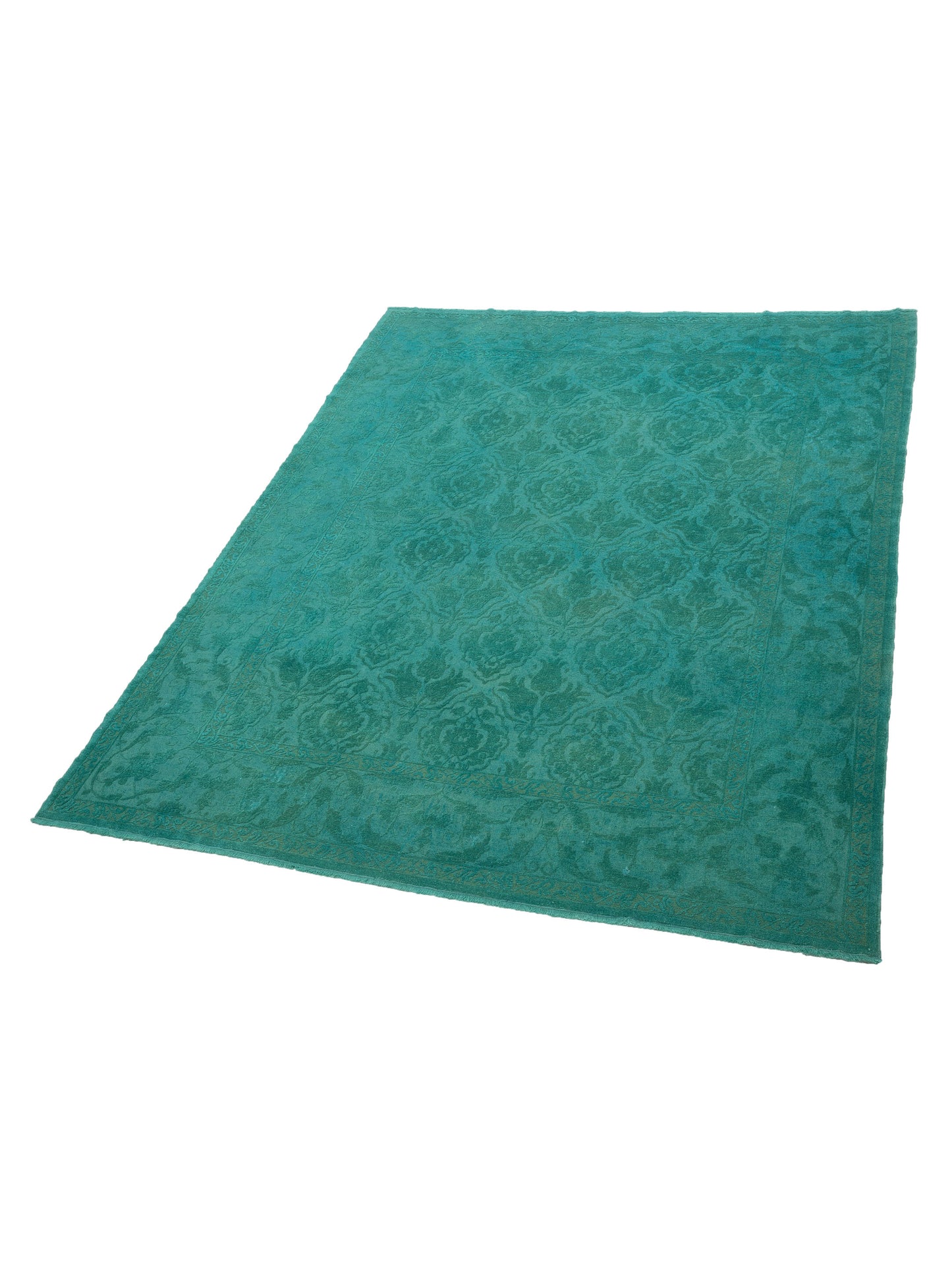 Rechromia Turquoise Turquoise 9.6x11.6 Hand Knotted Rug