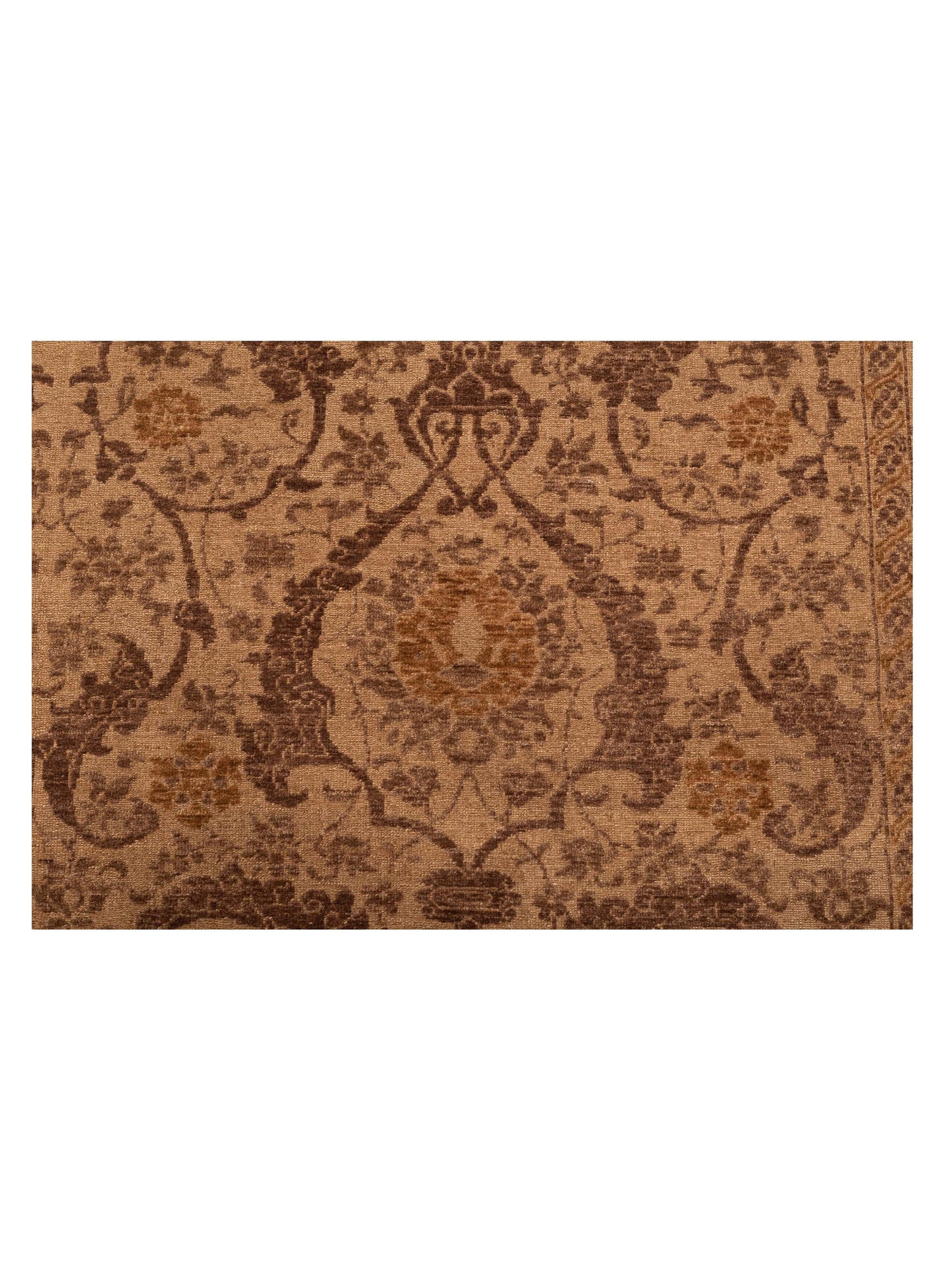 Defnera Brown Brown 9.3x11.9 Hand Knotted Rug