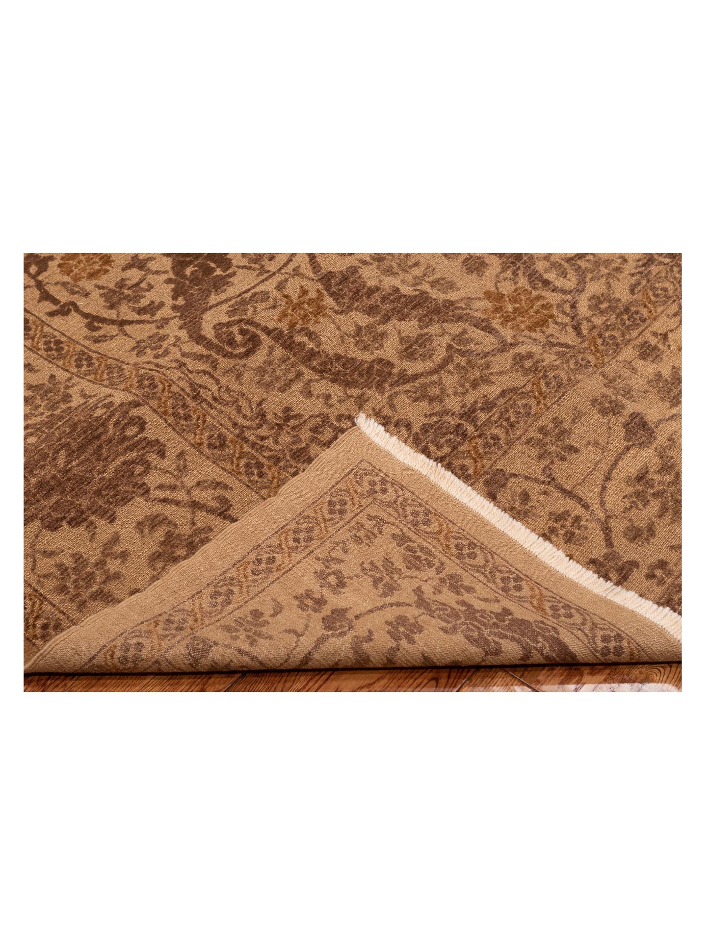 Defnera Brown Brown 9.3x11.9 Hand Knotted Rug