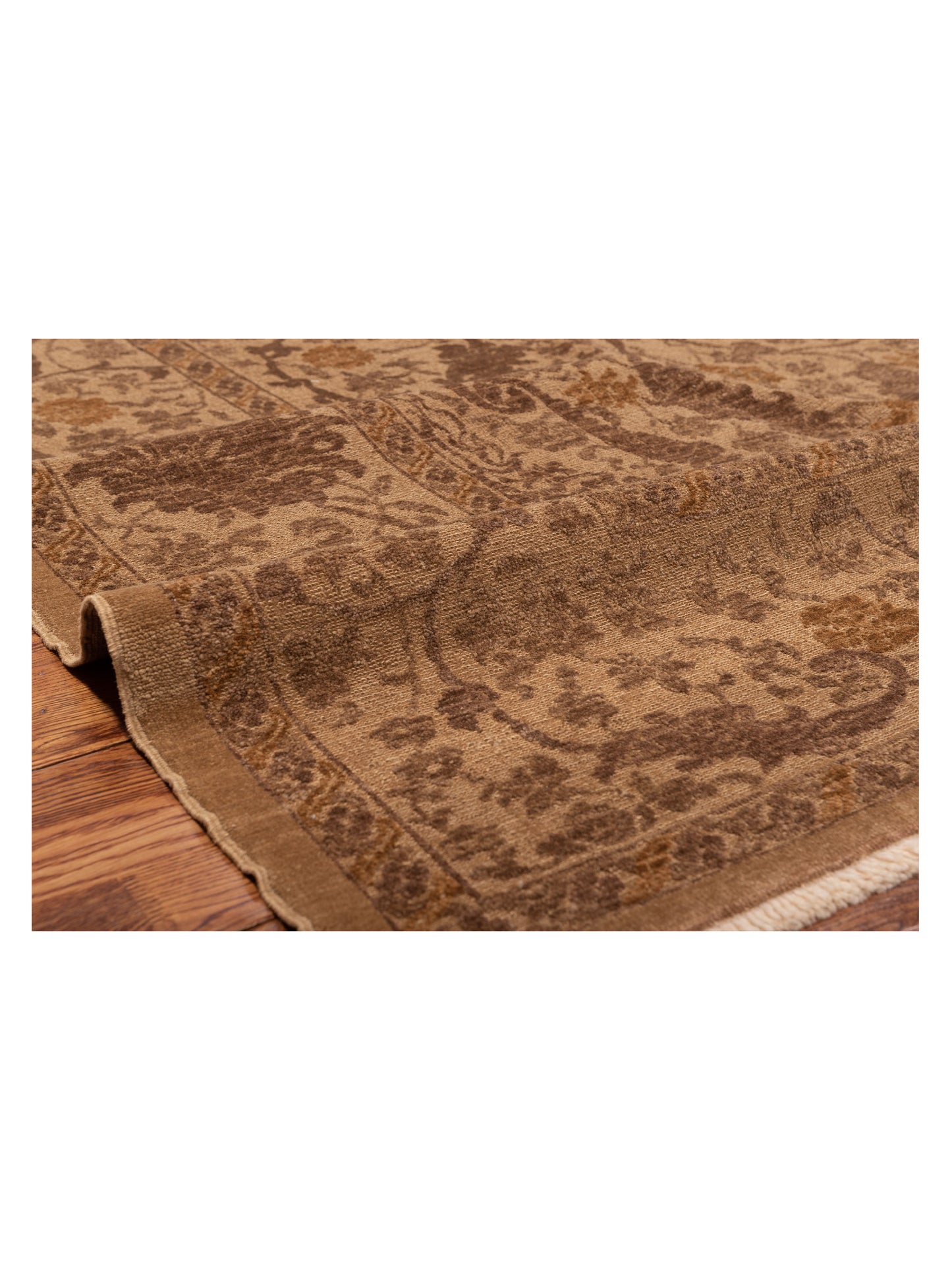Defnera Brown Brown 9.3x11.9 Hand Knotted Rug