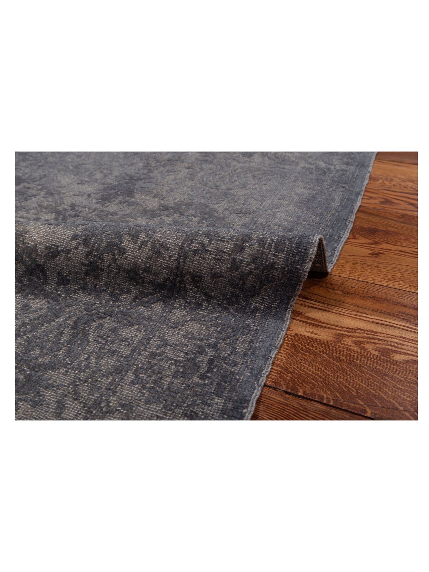 Rechromia Dark Gray Gray 2.7x9.7 Hand Knotted Rug