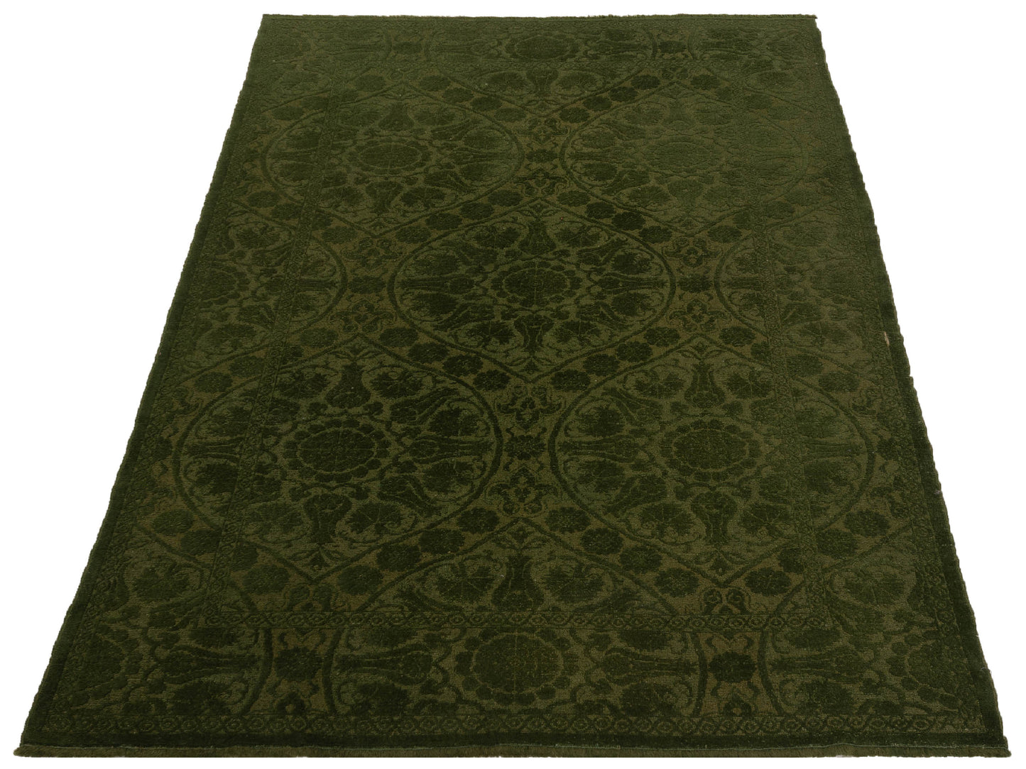 Rechromia Green Green 6.2x8.9 Hand Knotted Rug