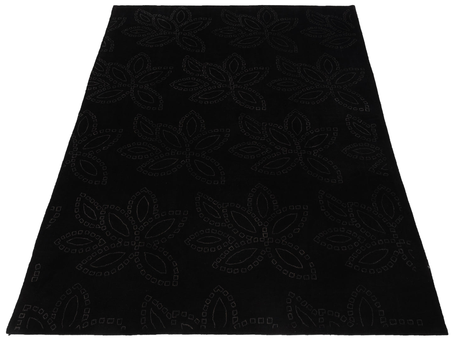 Tibarra Black 9x12 Hand Knotted Rug