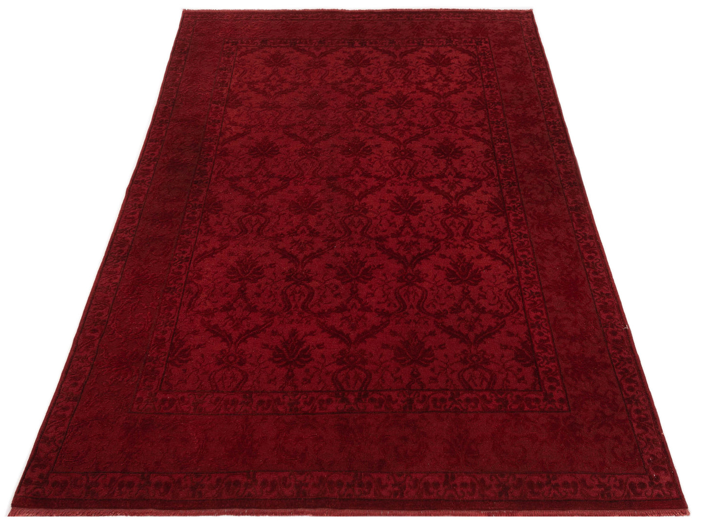 Vintage Red 6.2x8.11 Hand Knotted Rug