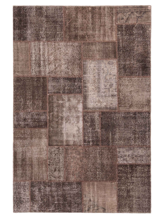 Pasha Turkish Vestige Patchwork  Brown Brown Contemporary