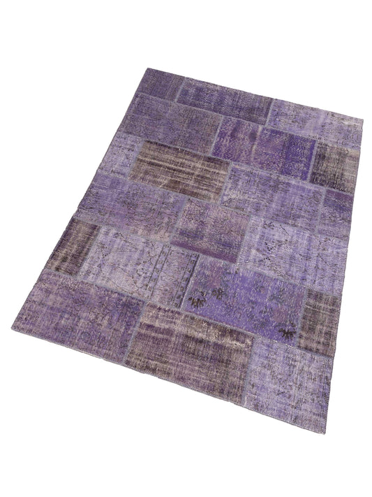 Patchwork Purple 6x9 Hand Knotted Rug