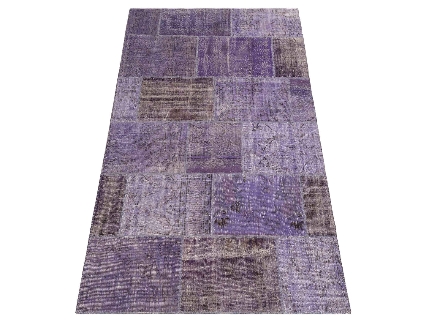 Patchwork Purple 6x9 Hand Knotted Rug