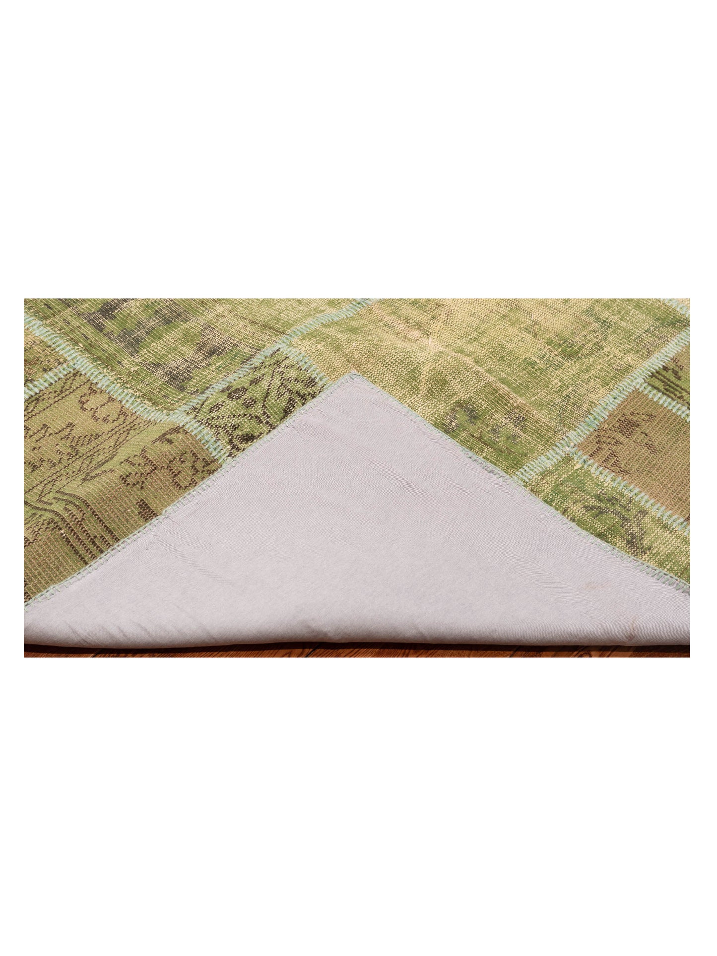 Patchwork Green 6x9 Hand Knotted Rug