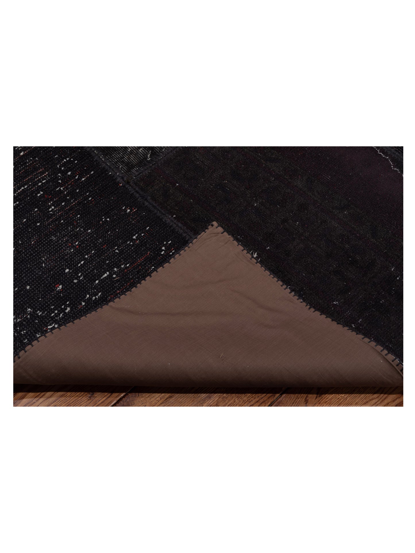 Patchwork Black 10x13.4 Hand Knotted Rug