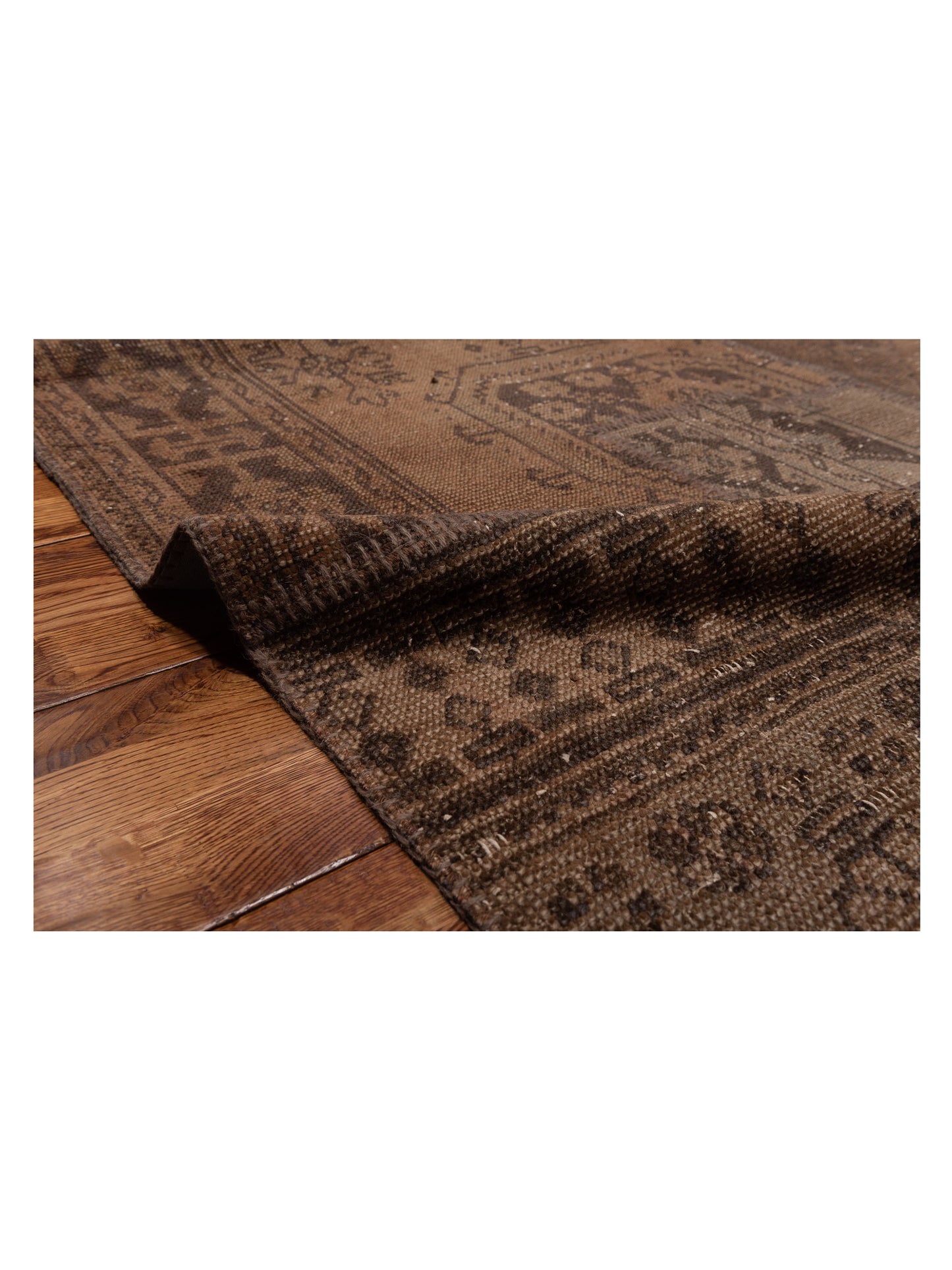Patchwork Brown 10x13.3 Hand Knotted Rug