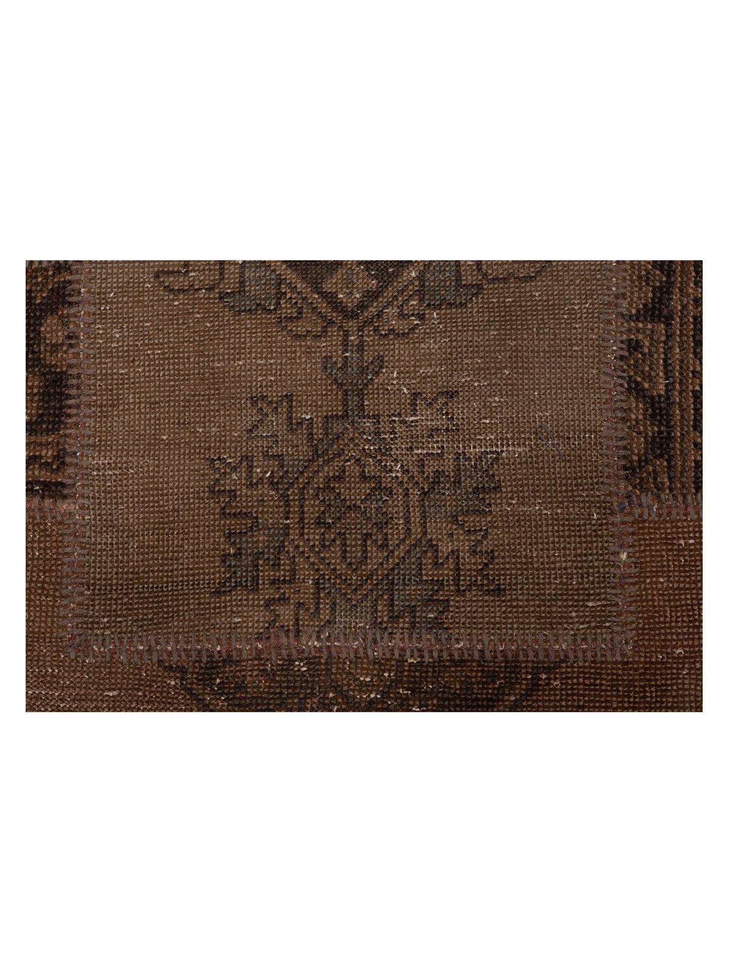 Patchwork Brown 10x13.3 Hand Knotted Rug