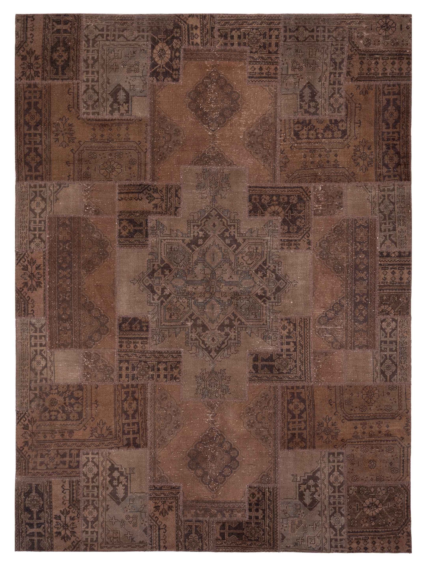 Pasha Turkish Vestige Patchwork  Brown  Contemporary
