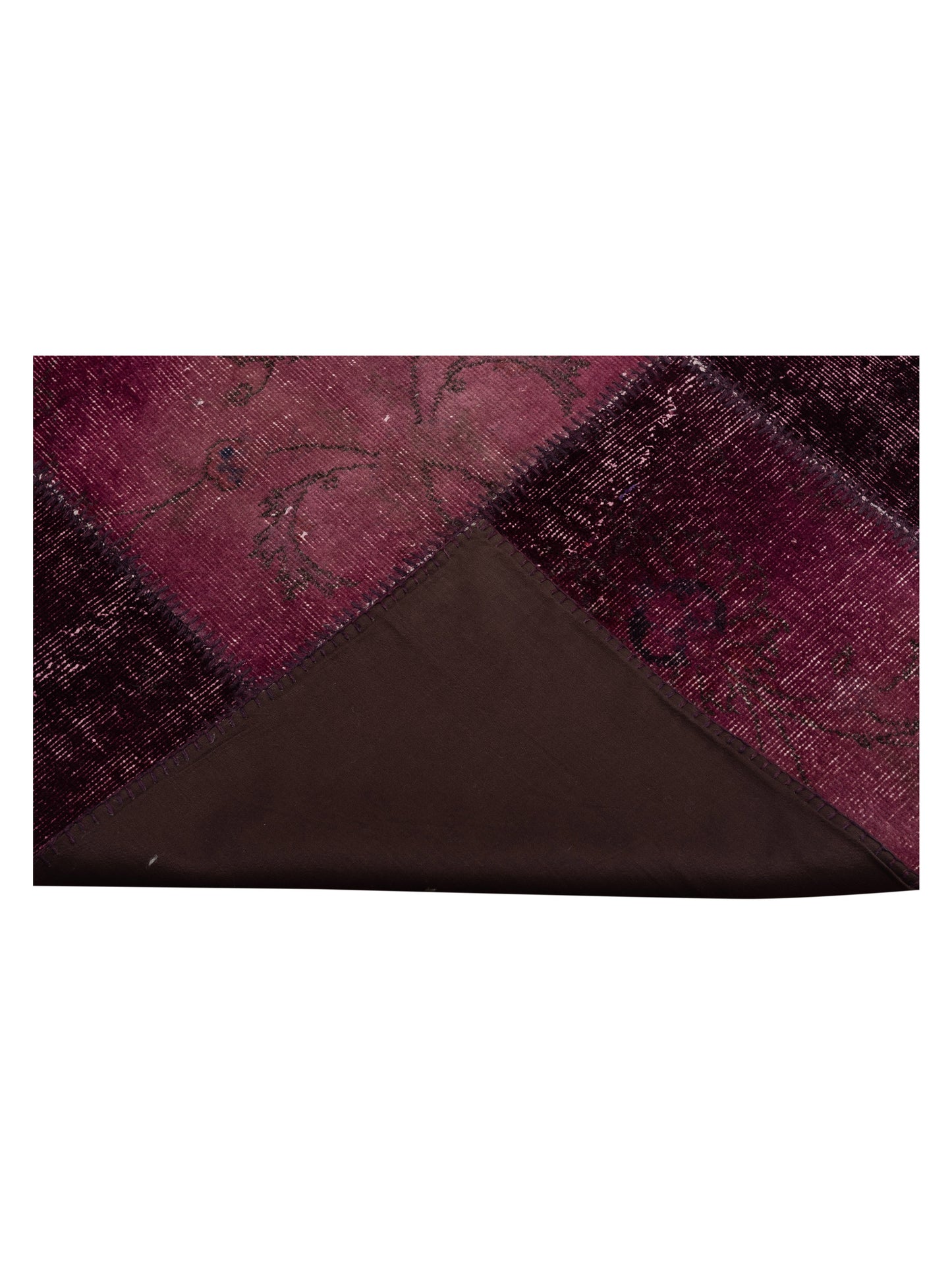 Patchwork Burgundy 9.11x13.3 Hand Knotted Rug