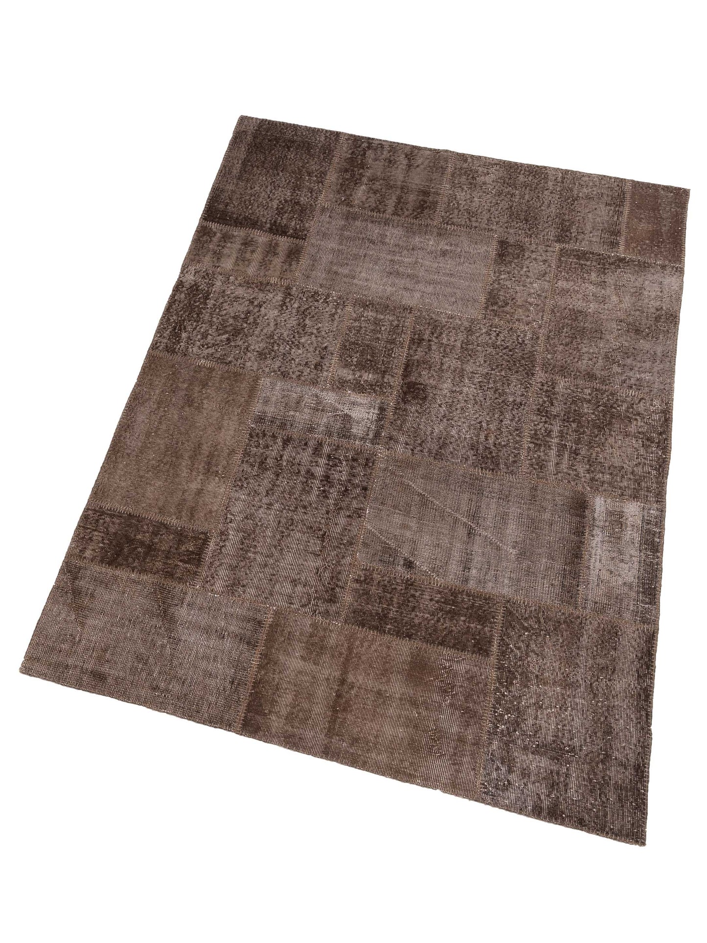 Patchwork Dark Brown 6x9 Hand Knotted Rug