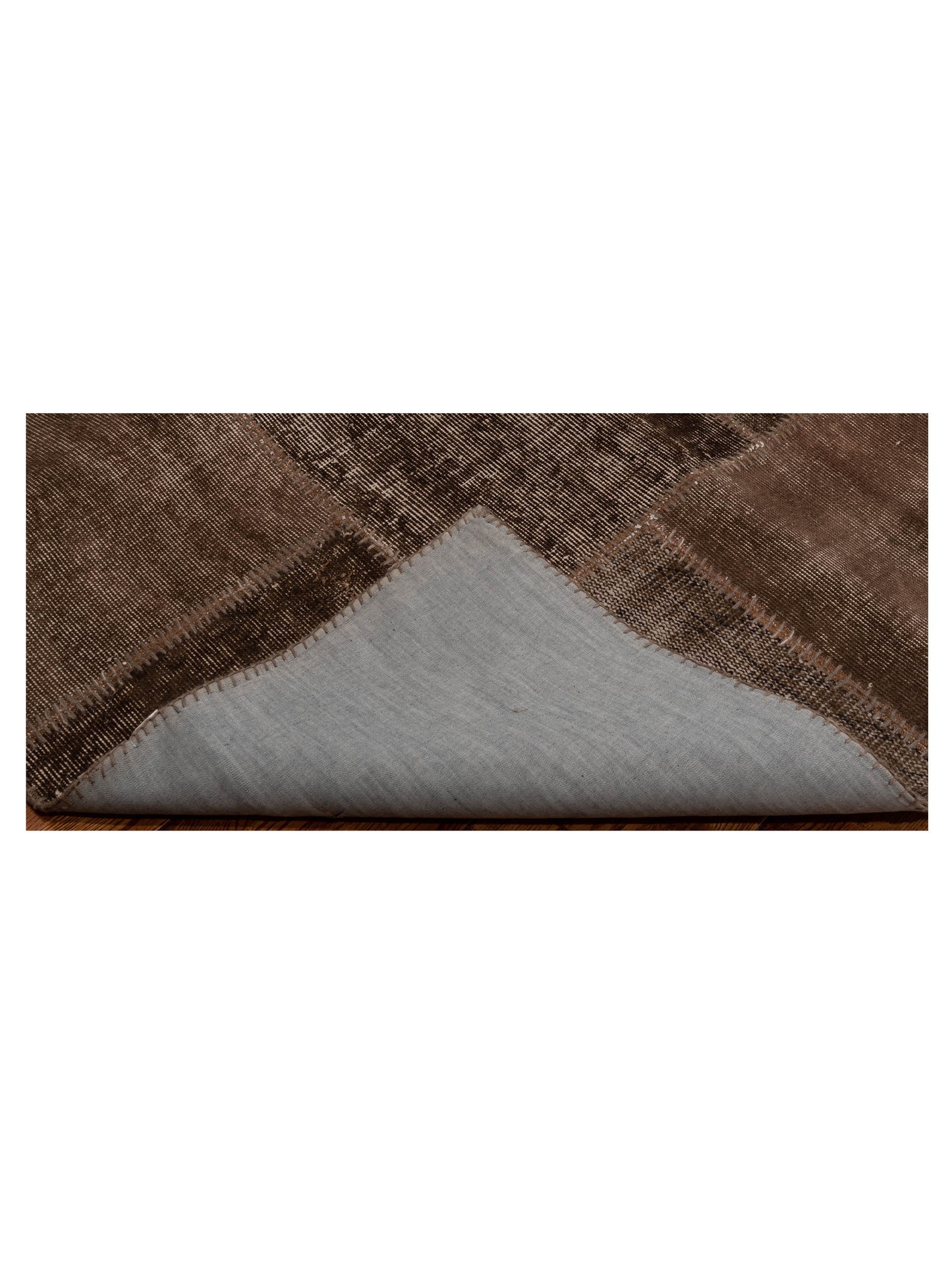 Patchwork Dark Brown 6x9 Hand Knotted Rug