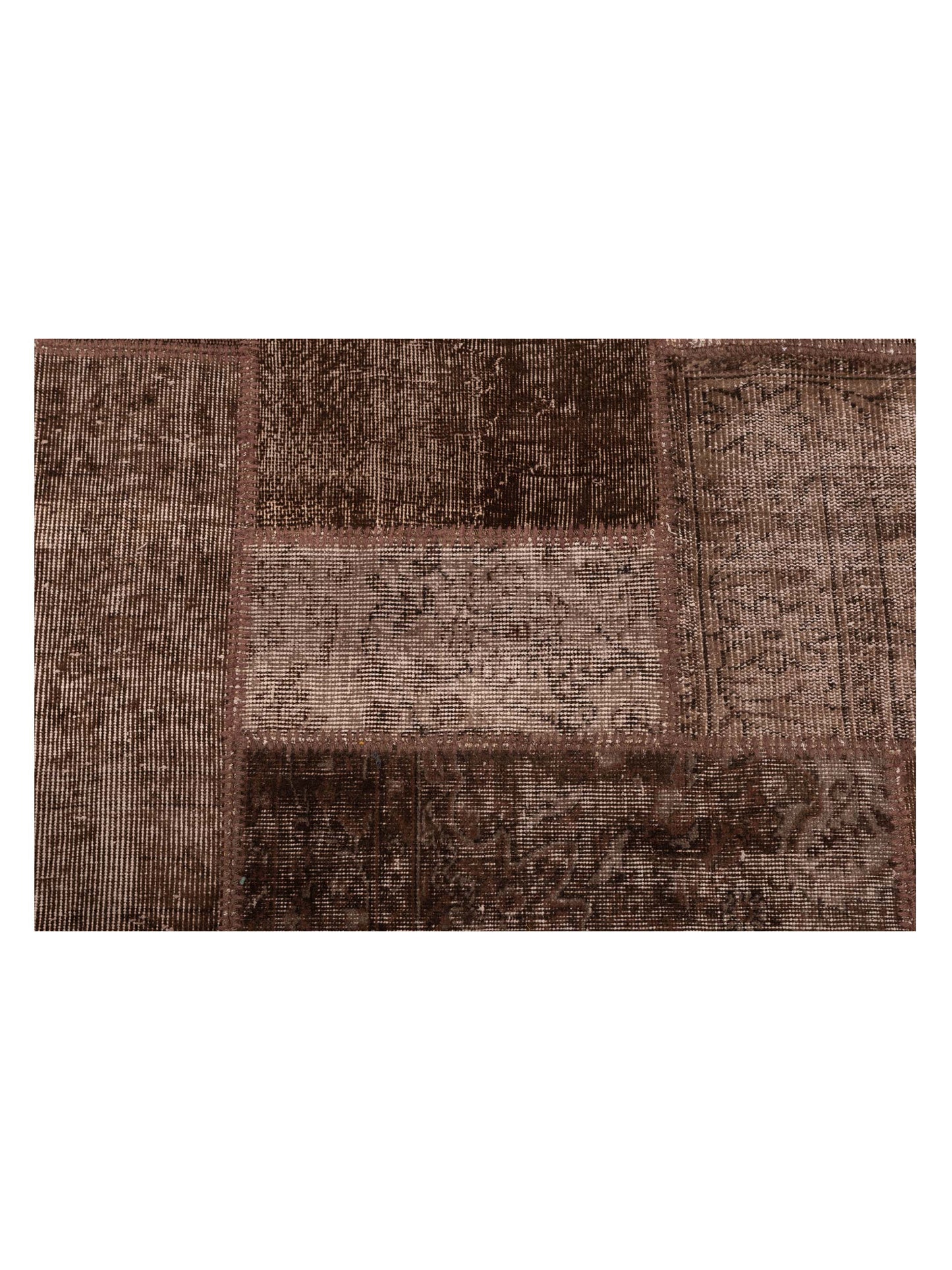 Patchwork Brown 9x12 Hand Knotted Rug