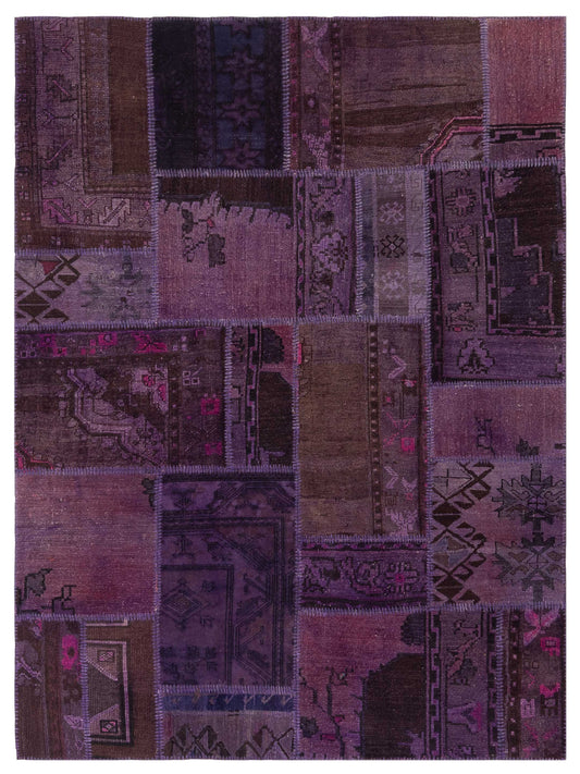 Pasha Turkish Vestige Patchwork  Purple  Contemporary