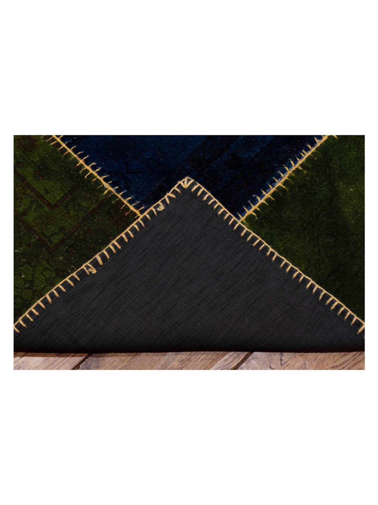 Patchwork Blue Green 8.5x11.4 Hand Knotted Rug