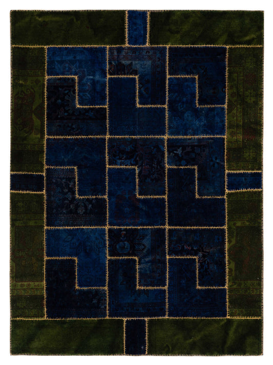 Pasha Turkish Vestige Patchwork  Blue Green Contemporary