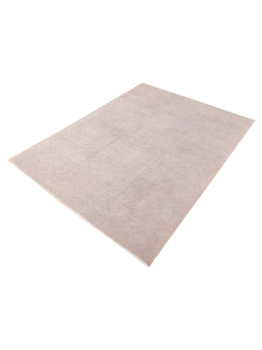 Vintage Light Gray 9x12.1 Hand Knotted Rug