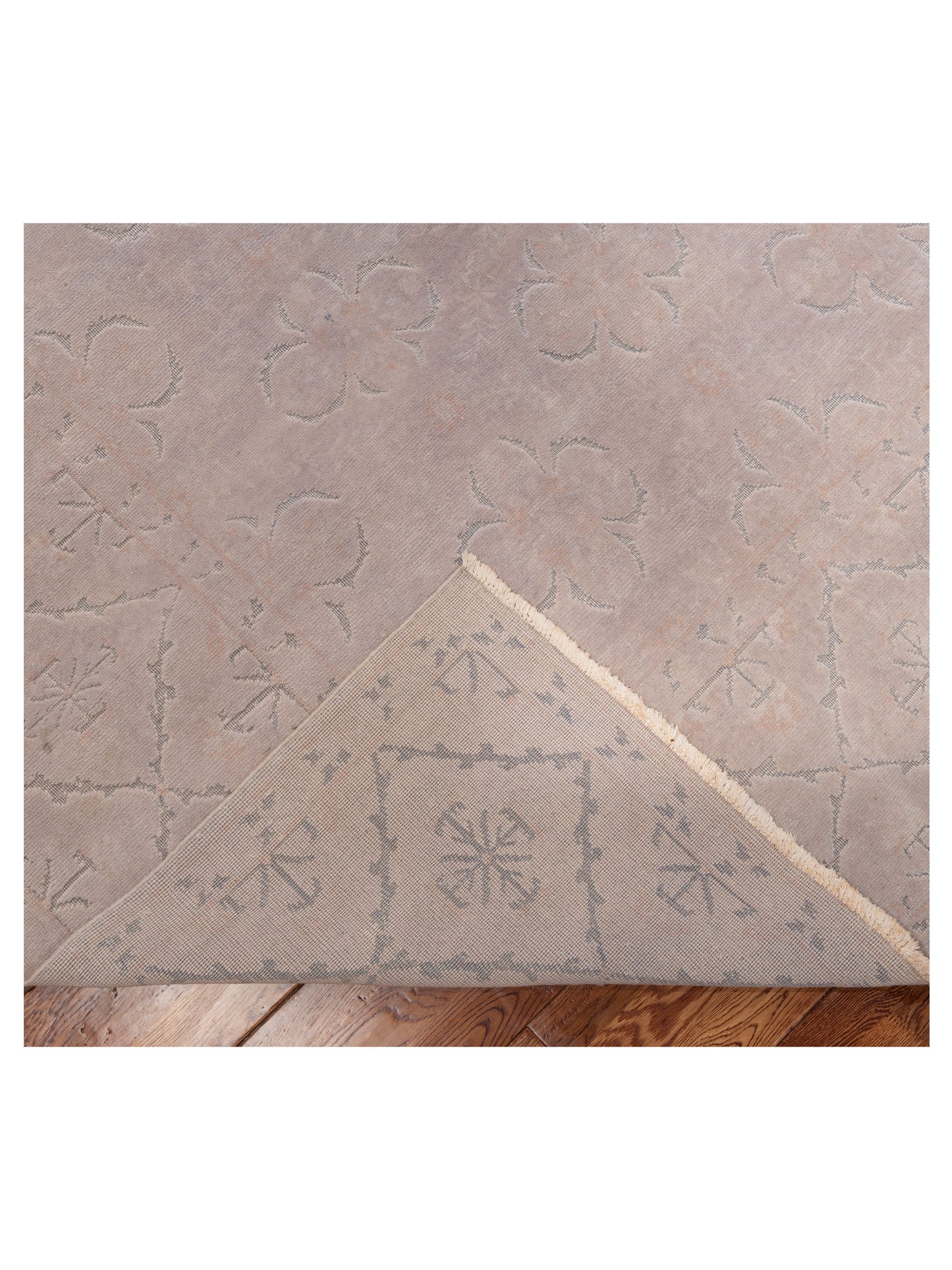 Vintage Light Gray 9x12.1 Hand Knotted Rug