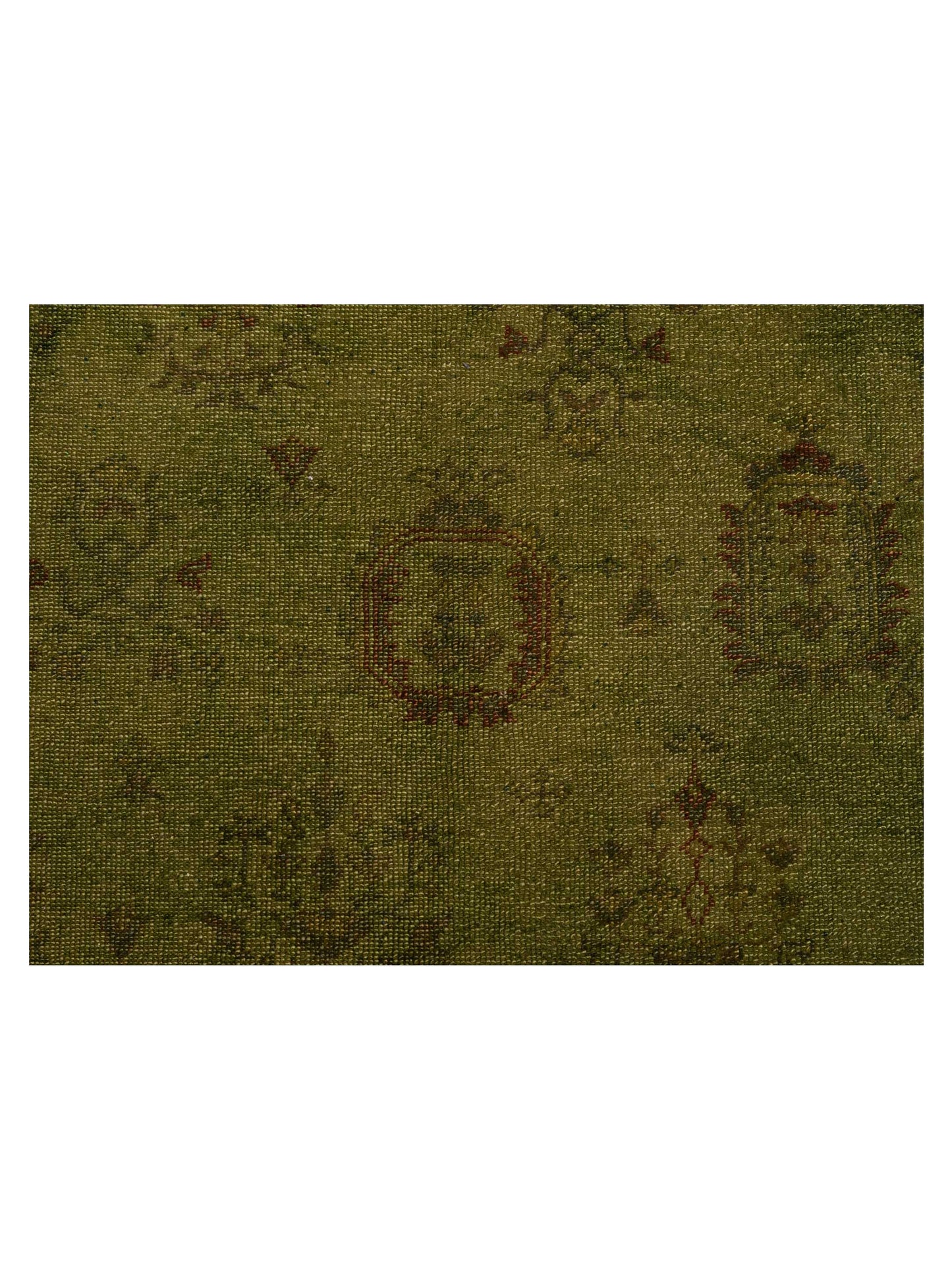 Vintage Green 9.4x11.9 Hand Knotted Rug