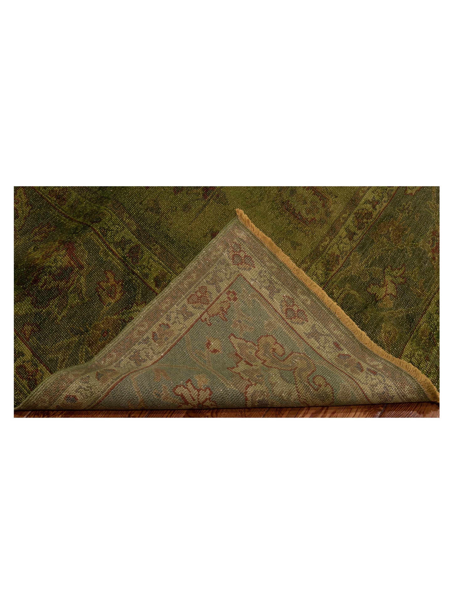 Vintage Green 9.4x11.9 Hand Knotted Rug