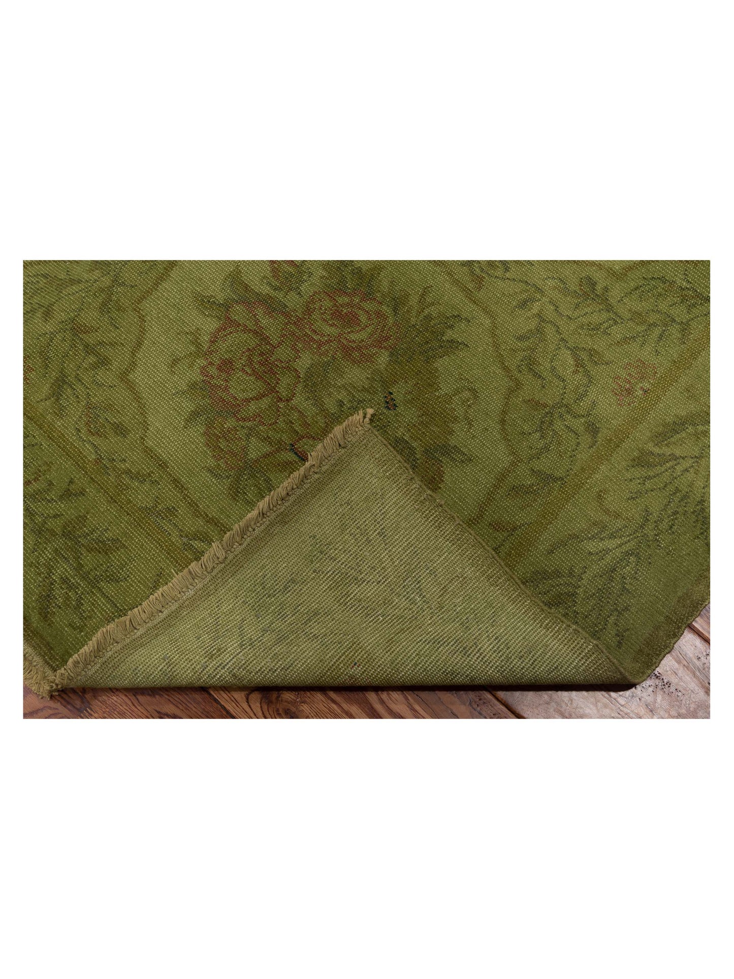 Vintage Green 5.1x7.11 Hand Knotted Rug