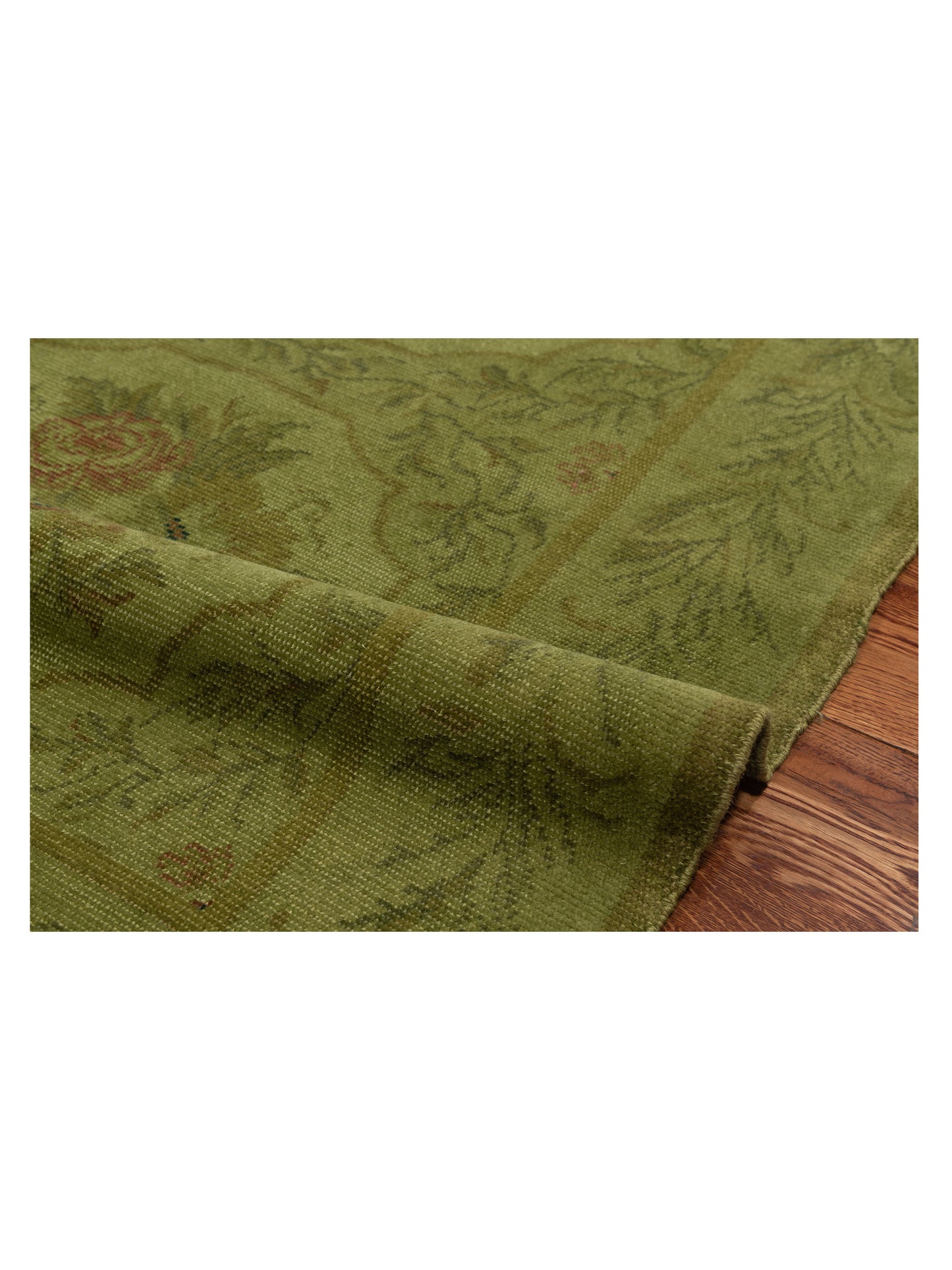 Vintage Green 5.1x7.11 Hand Knotted Rug