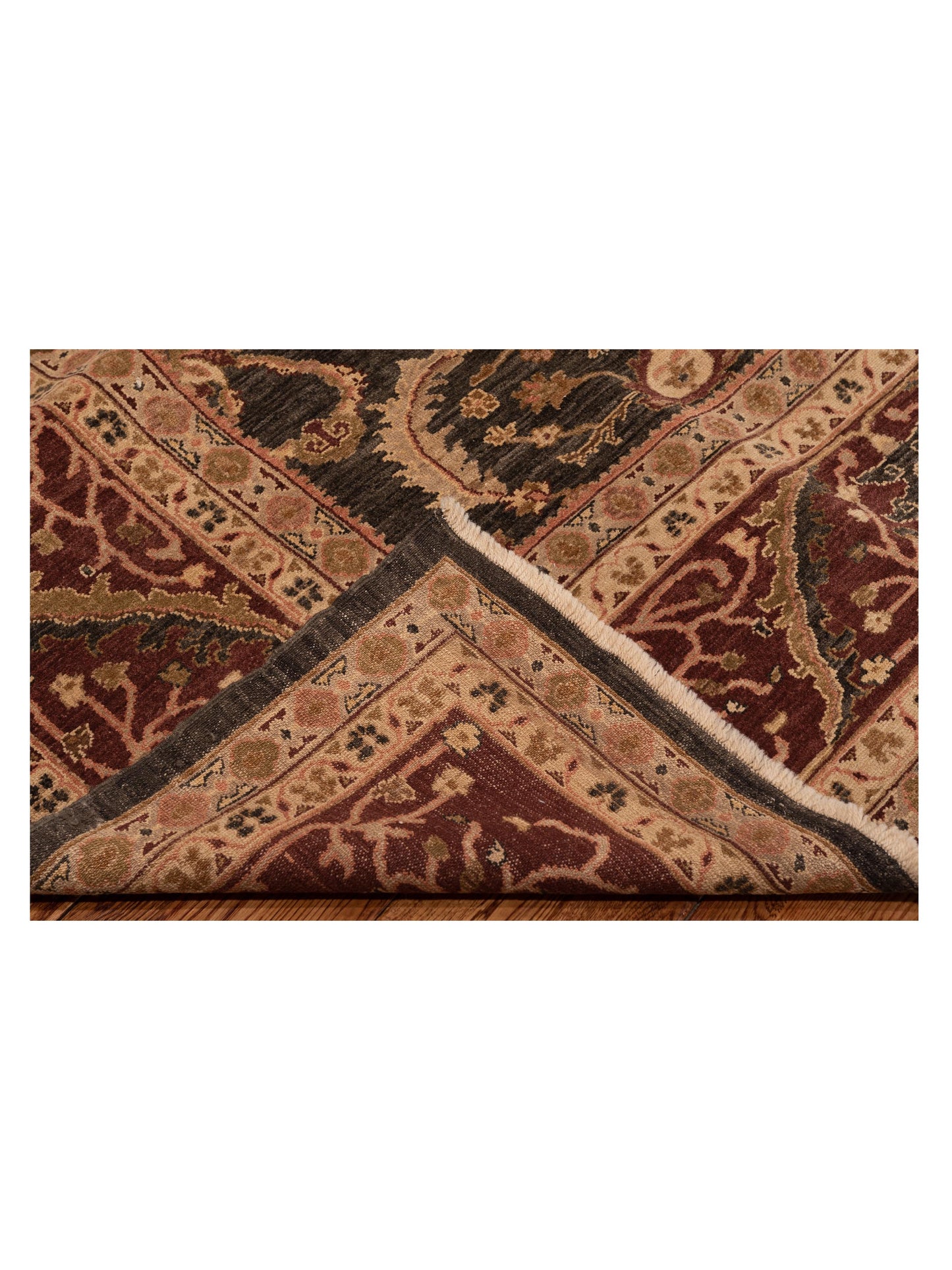 Jasmin Charcoal Burgundy 10.4x13.10 Hand Knotted Rug