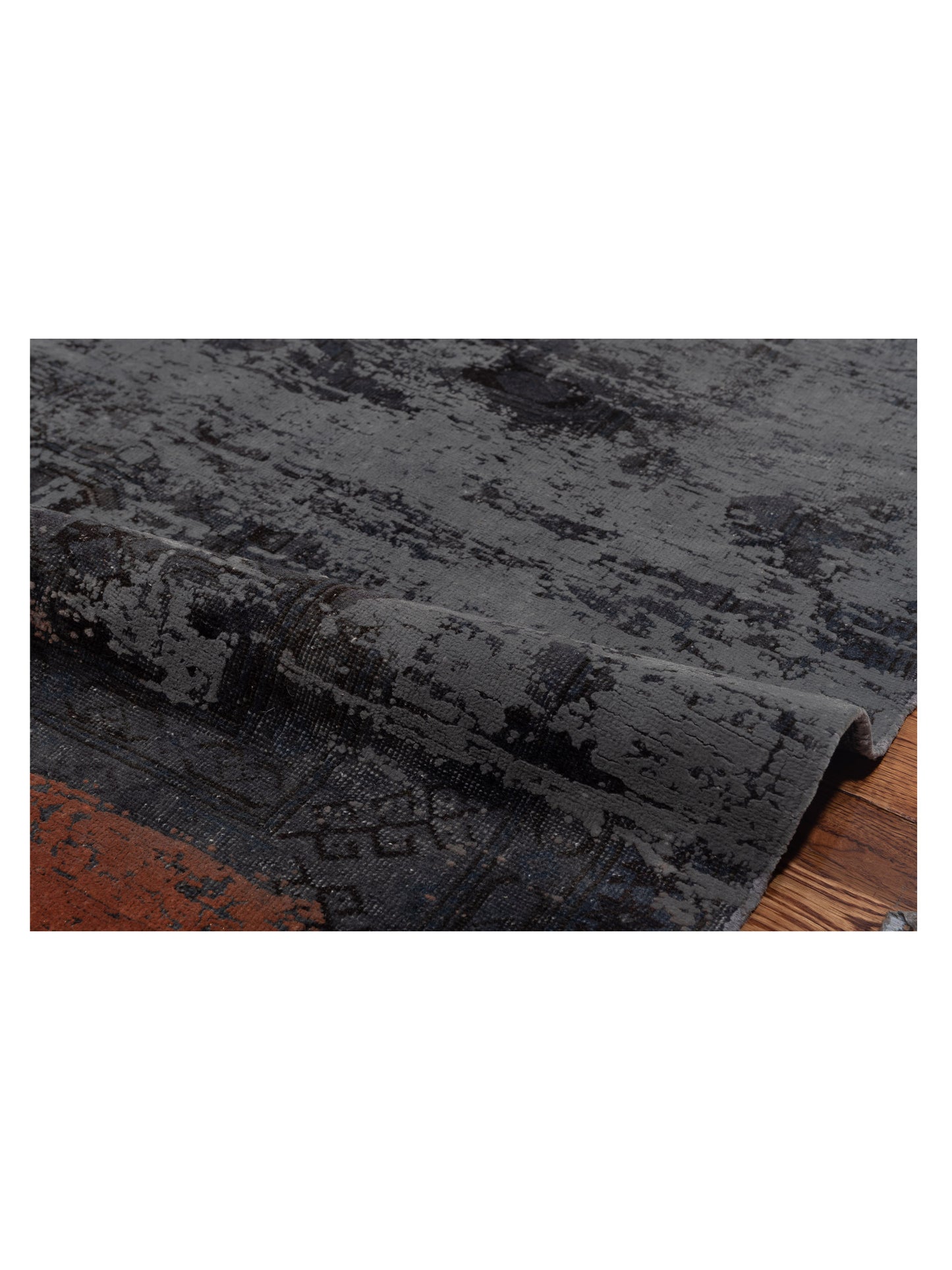 Vintage Gray 6.7x9.6 Hand Knotted Rug