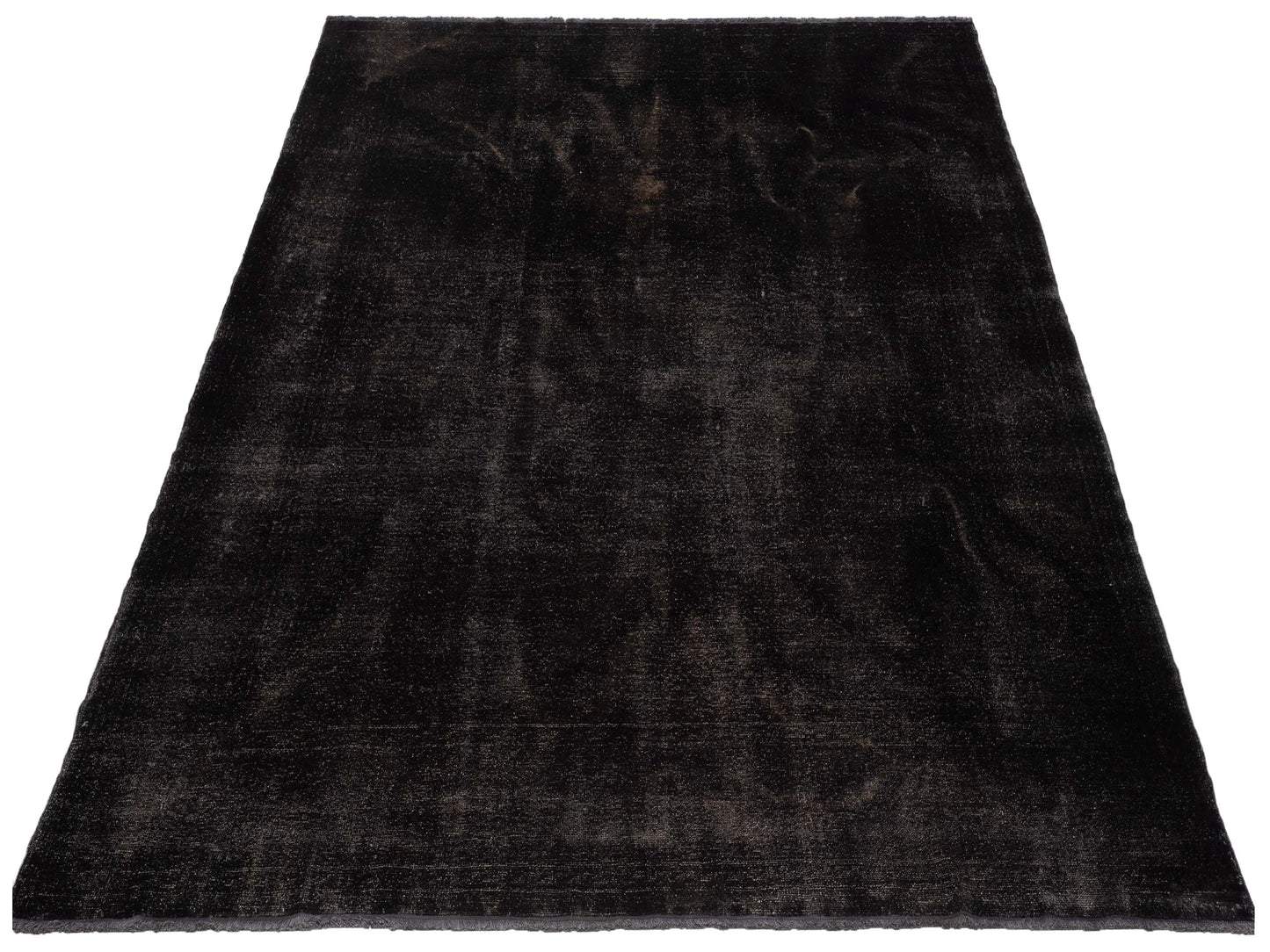 Vintage Black 8.11x10.4 Hand Knotted Rug