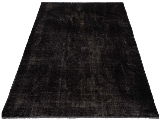 Vintage Black 8.11x10.4 Hand Knotted Rug