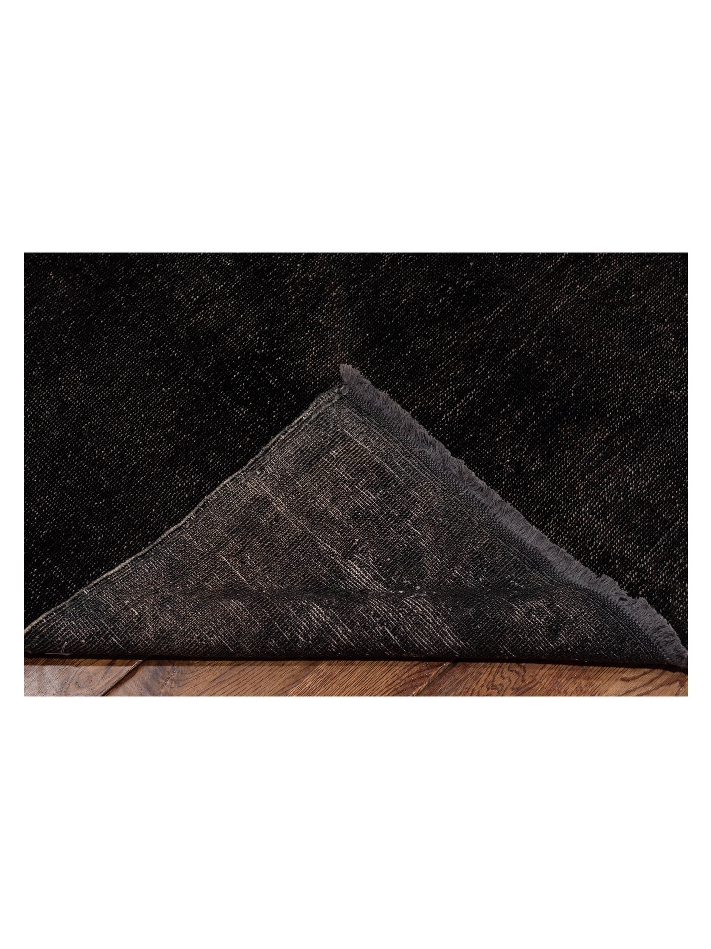 Vintage Black 8.11x10.4 Hand Knotted Rug