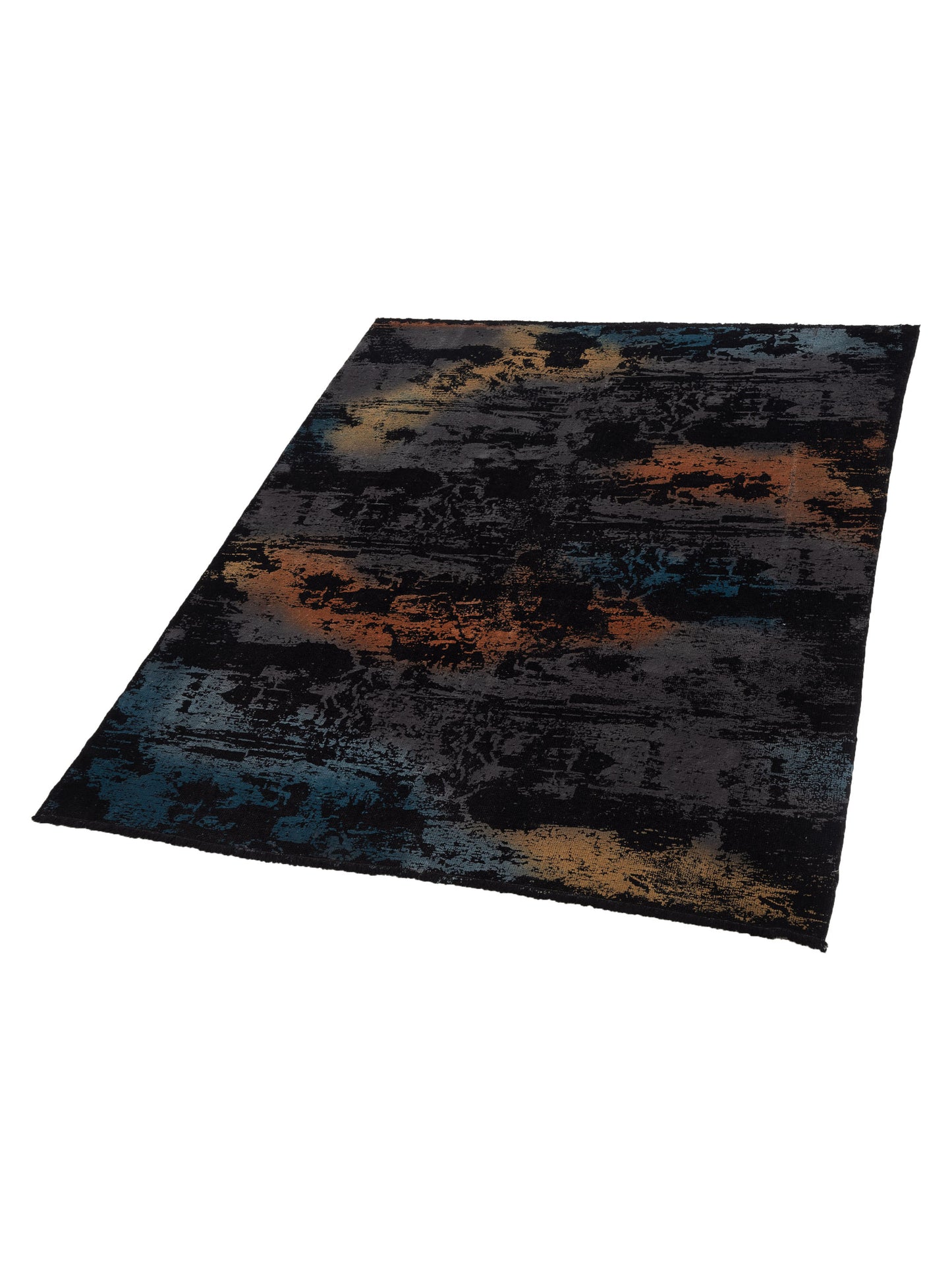 Vintage Black 6.10x8.5 Hand Knotted Rug