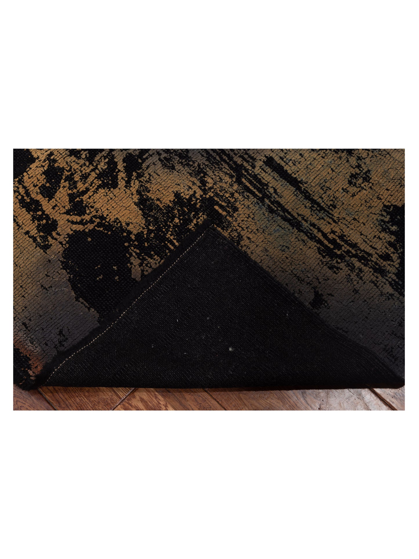 Vintage Black 6.10x8.5 Hand Knotted Rug