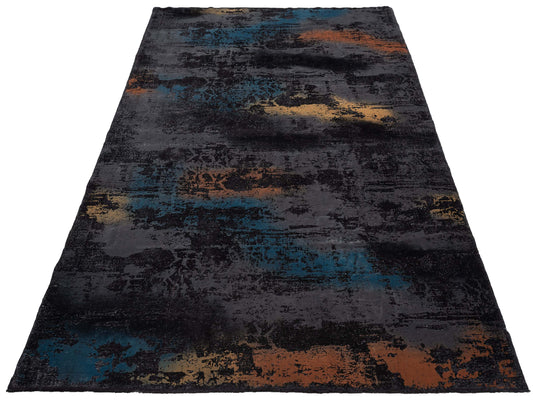 Vintage Black 8x11.10 Hand Knotted Rug