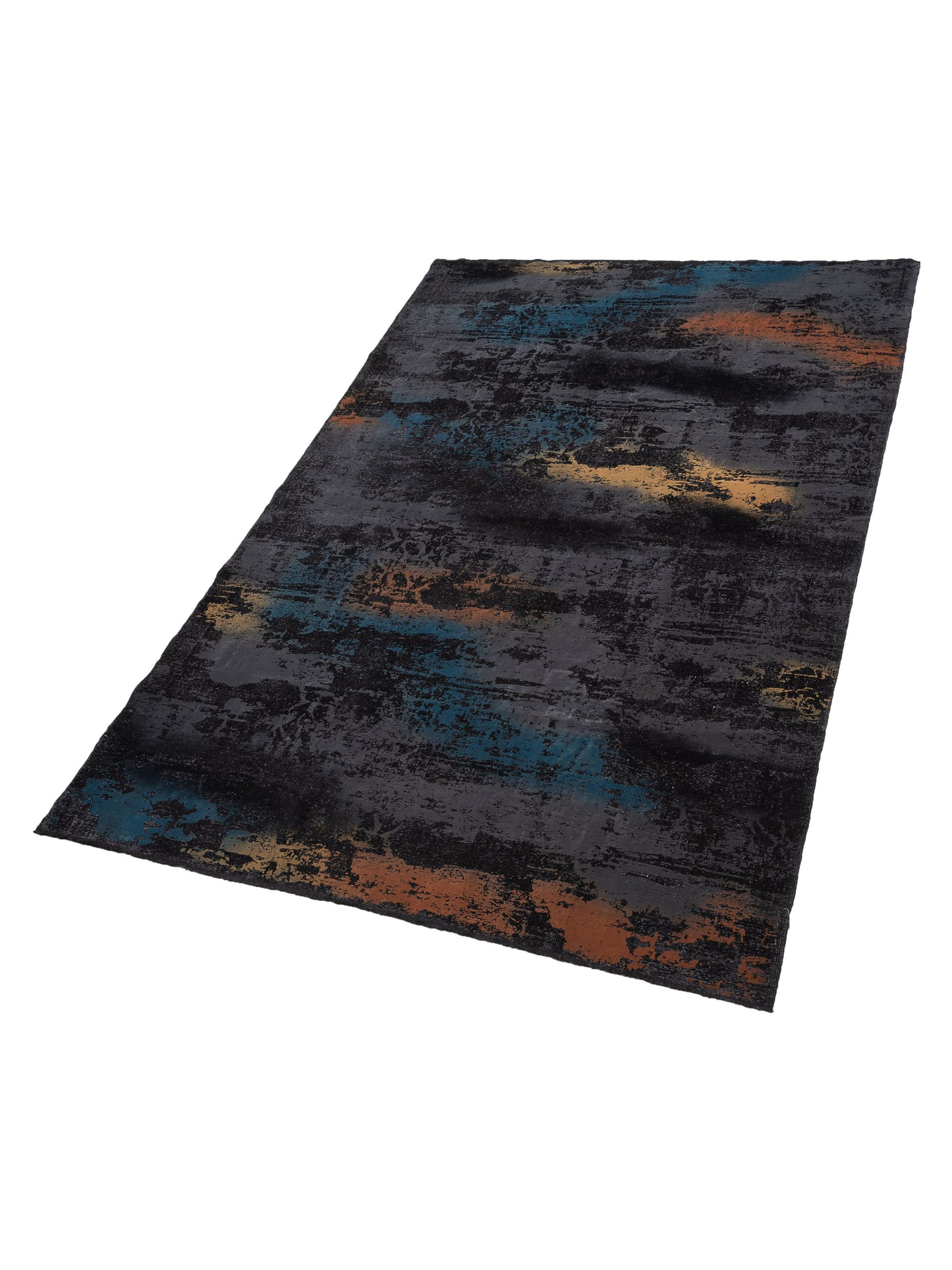 Vintage Black 8x11.10 Hand Knotted Rug