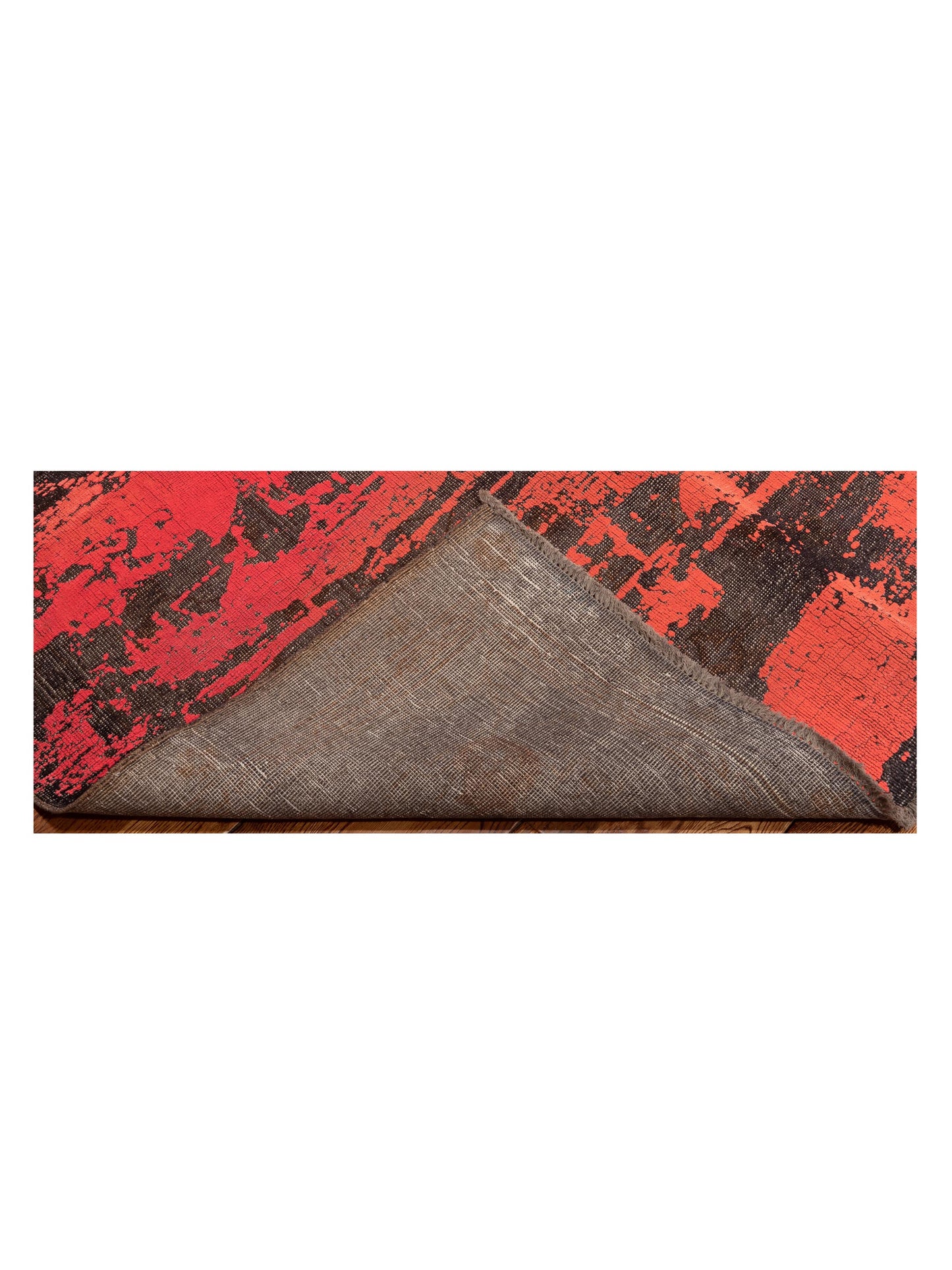 Vintage Black Orange 8.11x11 Hand Knotted Rug