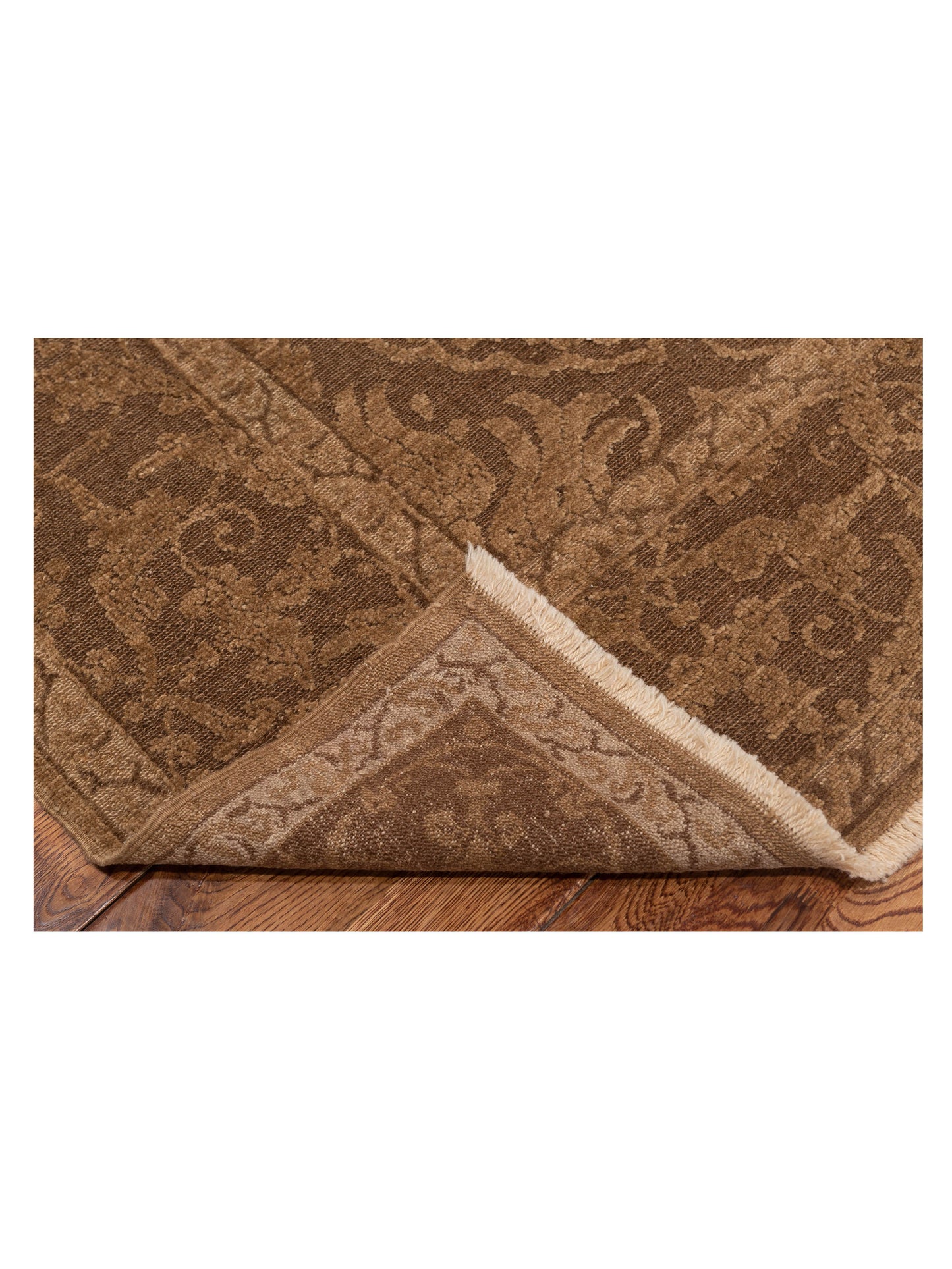 Defnera Dark Brown Brown 6.1x8.10 Hand Knotted Rug