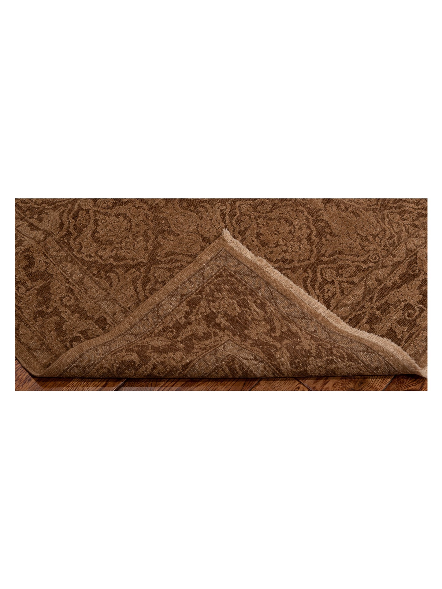 Defnera Dark Brown Brown 4.2x5.10 Hand Knotted Rug