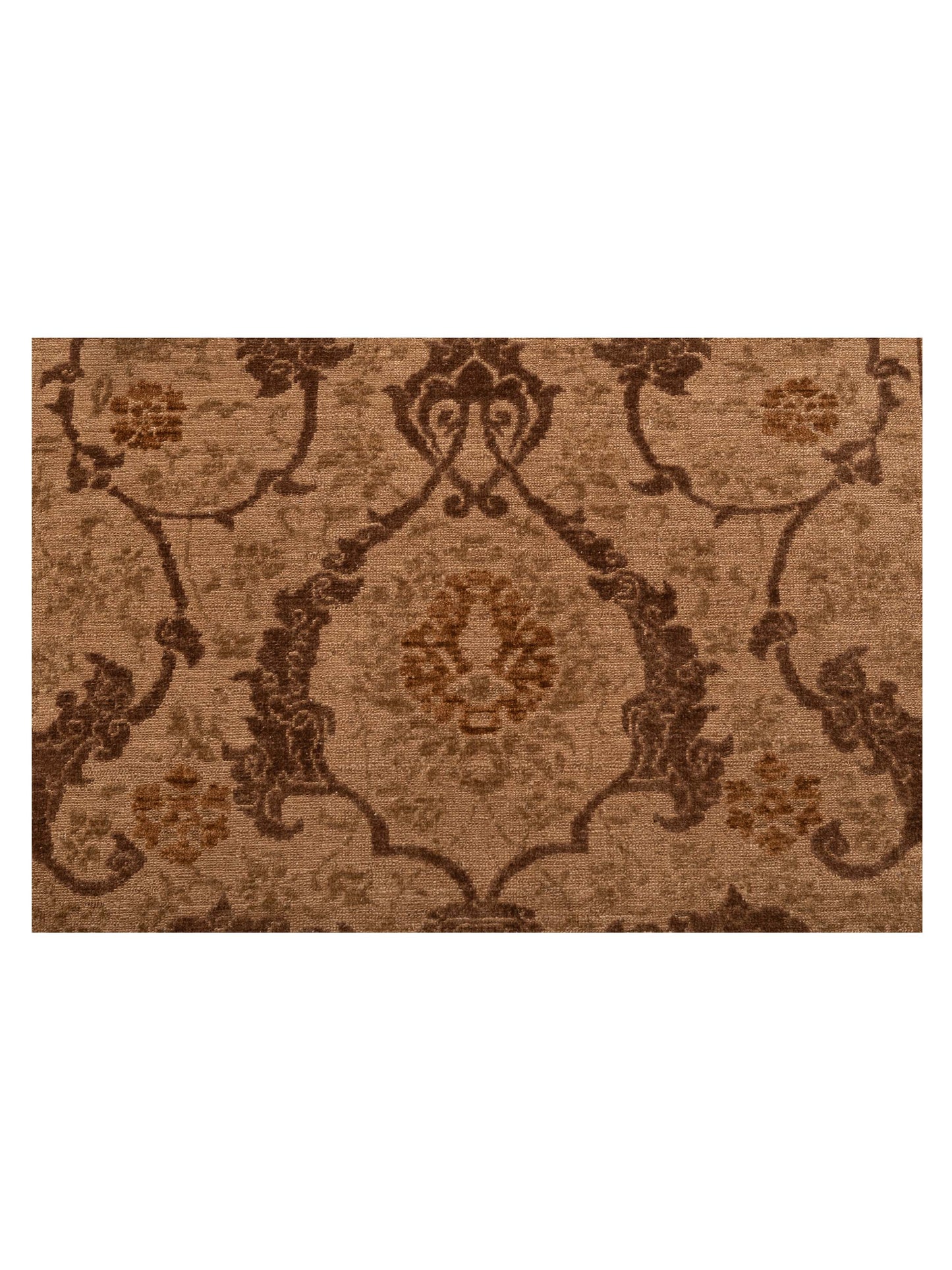 Defnera Brown Brown 9.4x11.8 Hand Knotted Rug