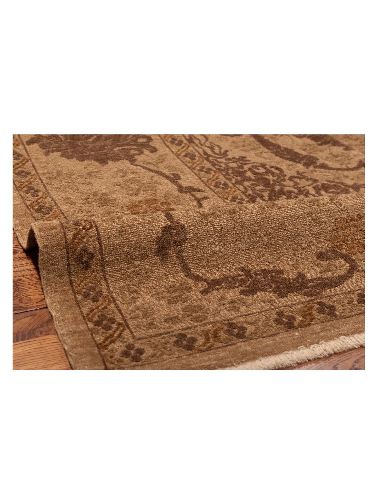 Defnera Brown Brown 9.4x11.8 Hand Knotted Rug