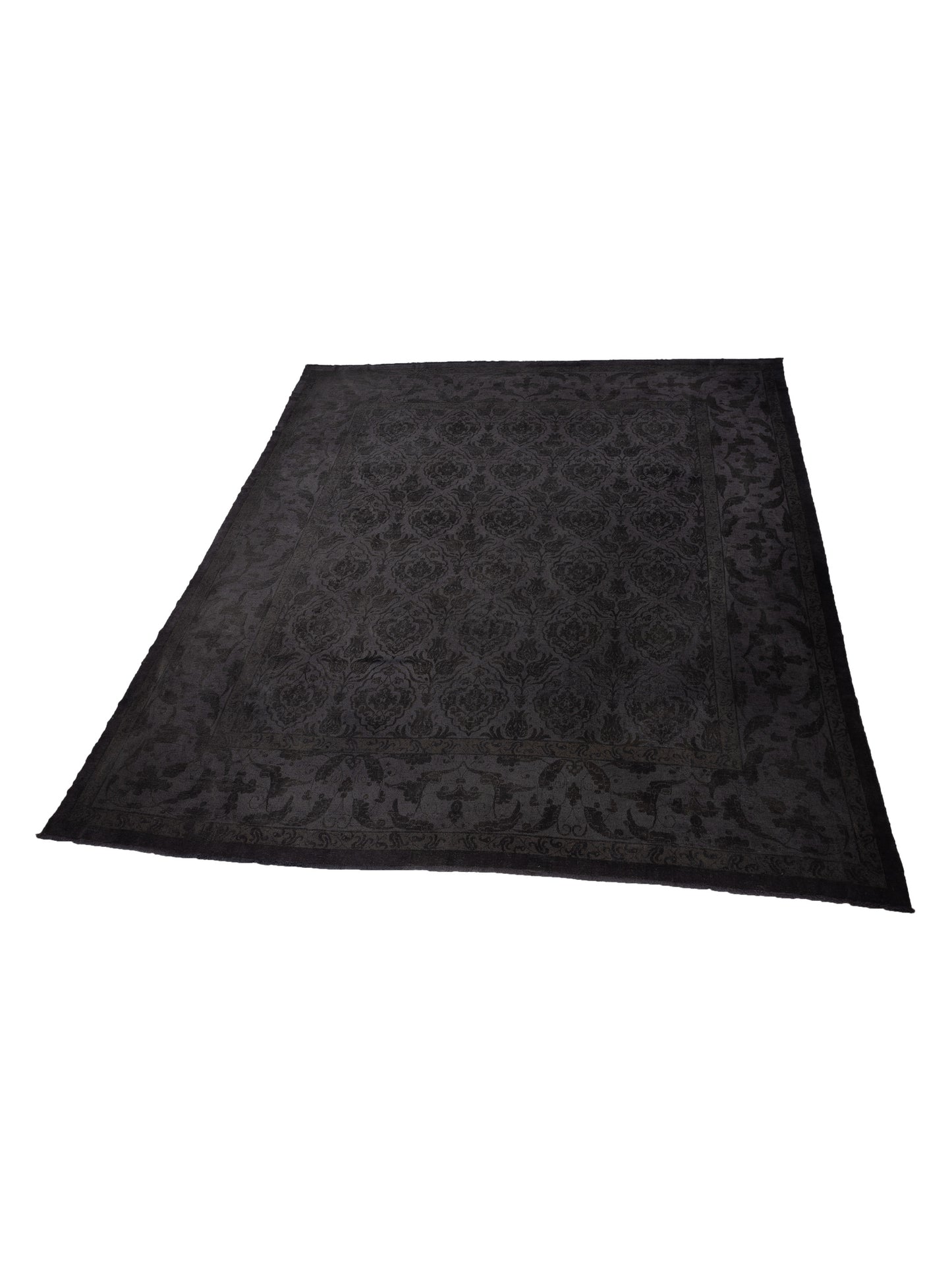 Rechromia Charcoal Charcoal 14.7x15.2 Hand Knotted Rug