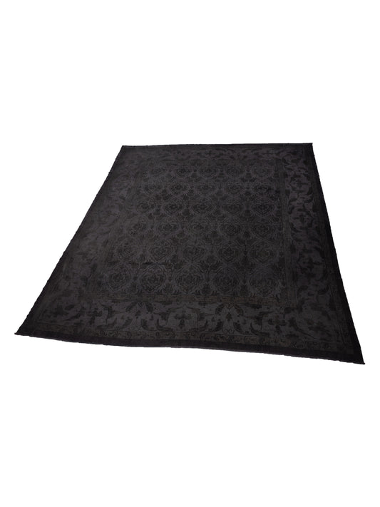 Rechromia Charcoal Charcoal 14.7x15.2 Hand Knotted Rug