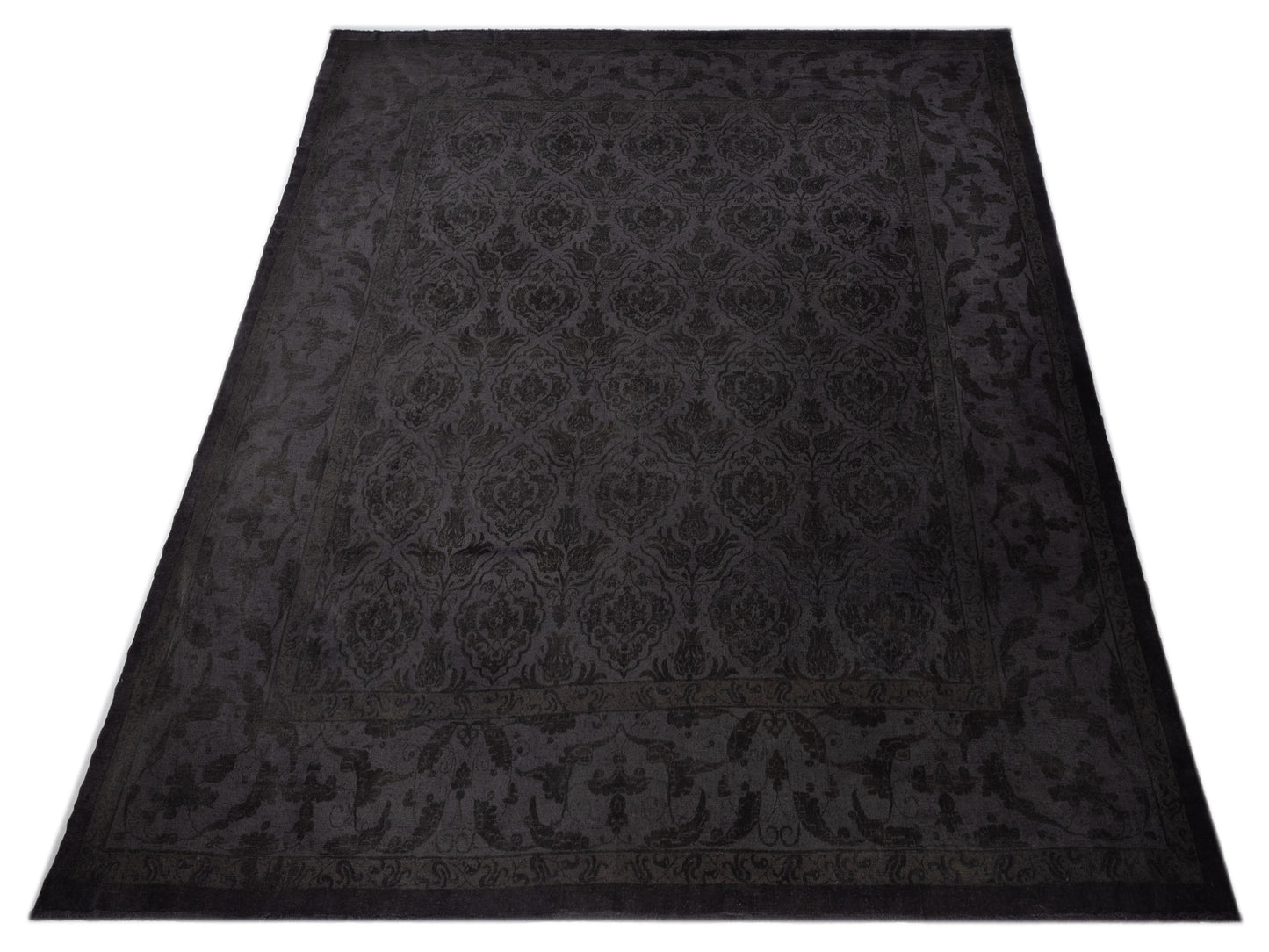 Rechromia Charcoal Charcoal 14.7x15.2 Hand Knotted Rug